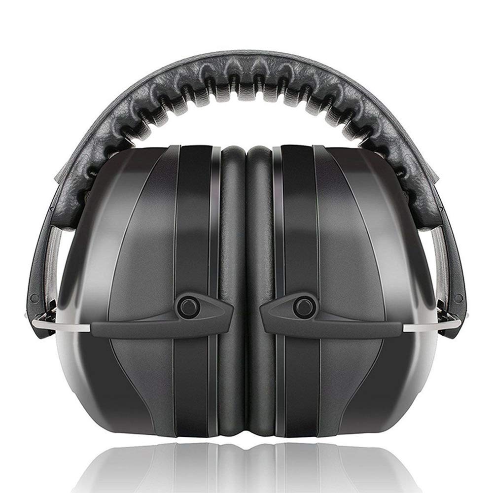 Sayeson Unisex Kids Black Noise Reduction Safety Ear Muffs, Adjustable Headband Professional Ear Defenders, Shooting Hearing Protector Earmuffs (Black)