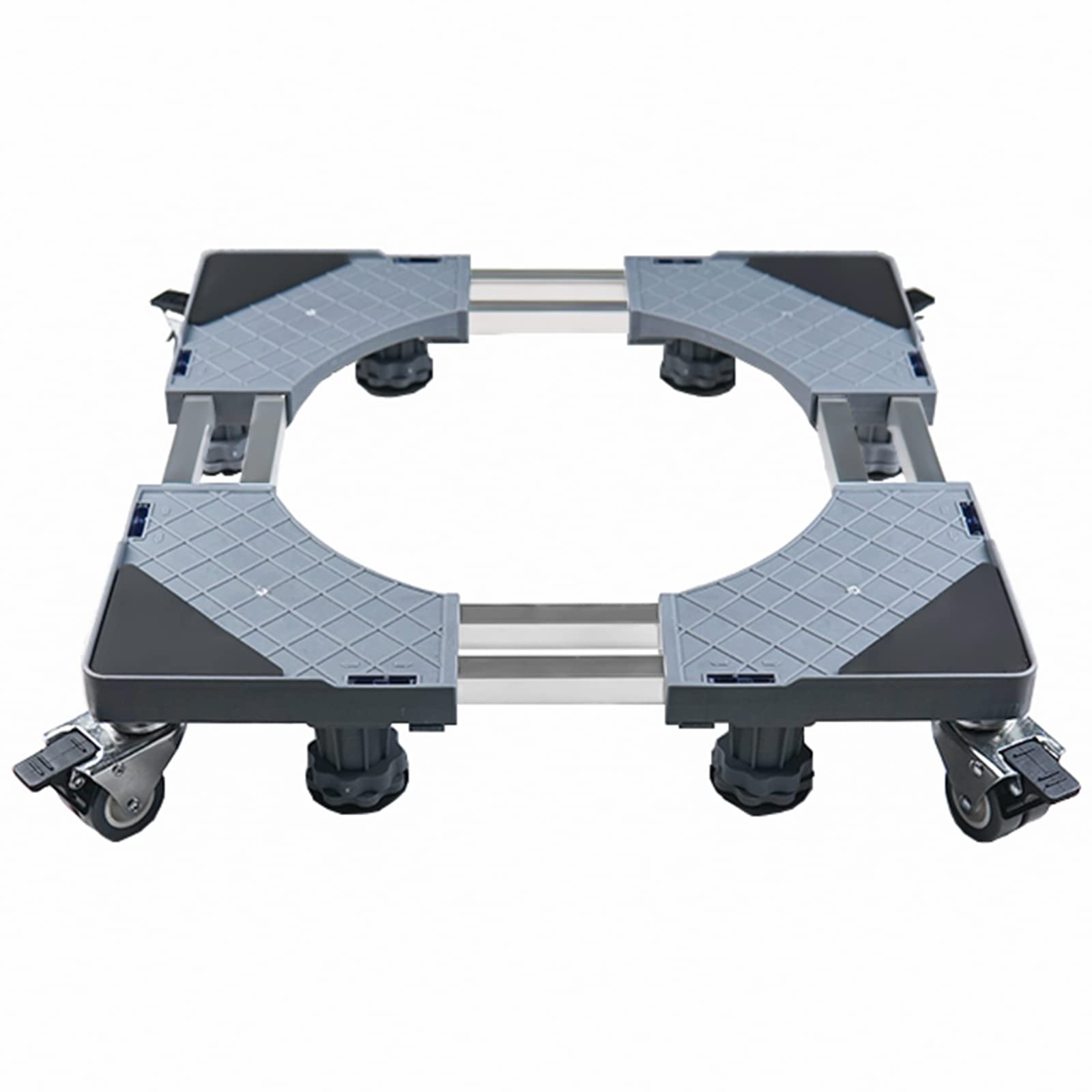 Fridge Stand Mobile Base with 4 Locking Refrigerator Wheels and 8 Strong Feet for Washer Dryer Washing Machine Stand Pedestal, Refrigerator Stand, Adjustable Appliance Dolly Square, Moving Roller…