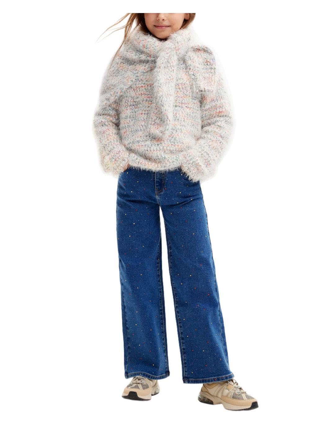 Desigual Girl Flat Knit Pullover, Maglia di Tuta Ragazze,