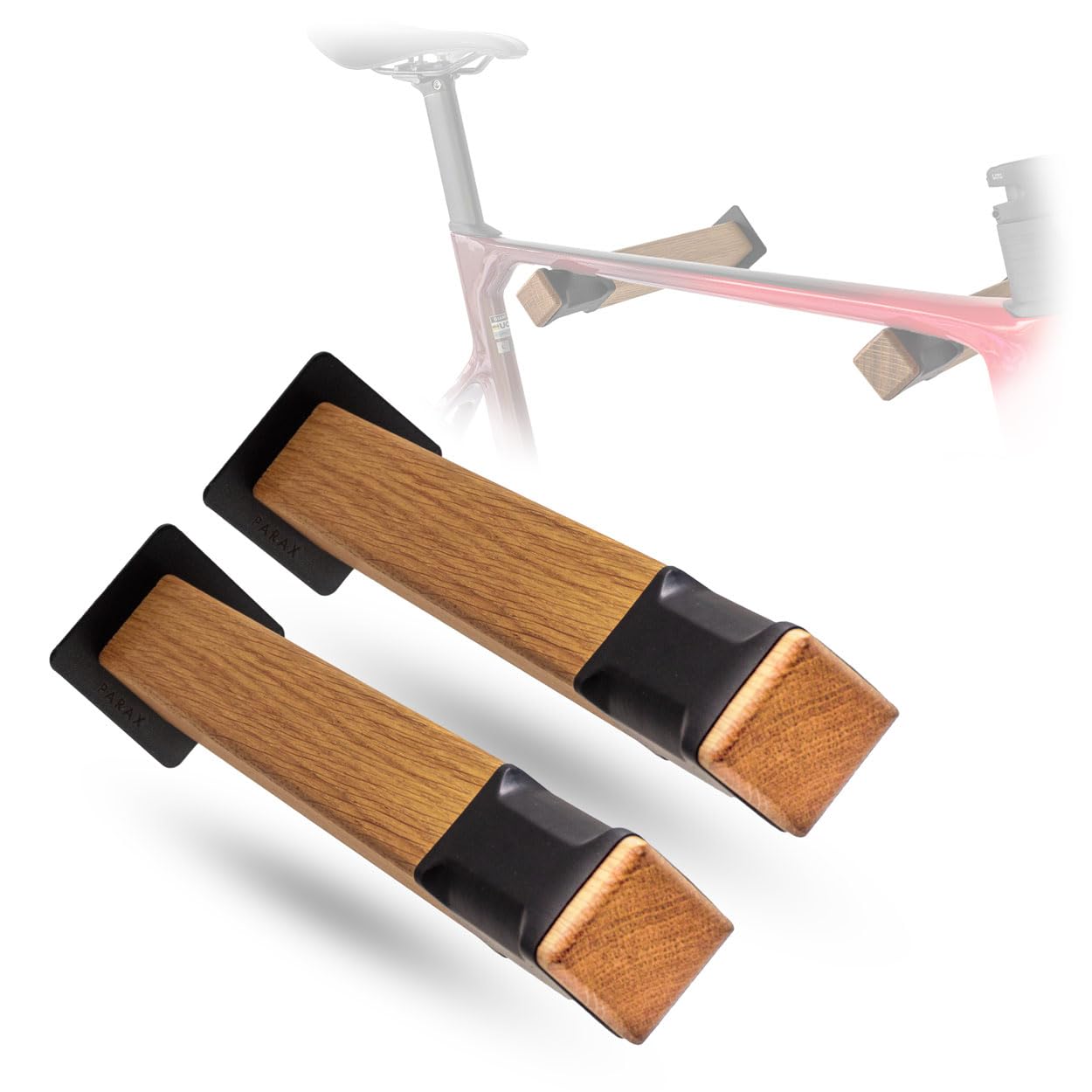 PARAX Fahrrad Wandhalterung - Holz und Fahrradschlauch - Fahrradträger Sticks bis 20 kg - Indoor Fahrrad Aufbewahrung