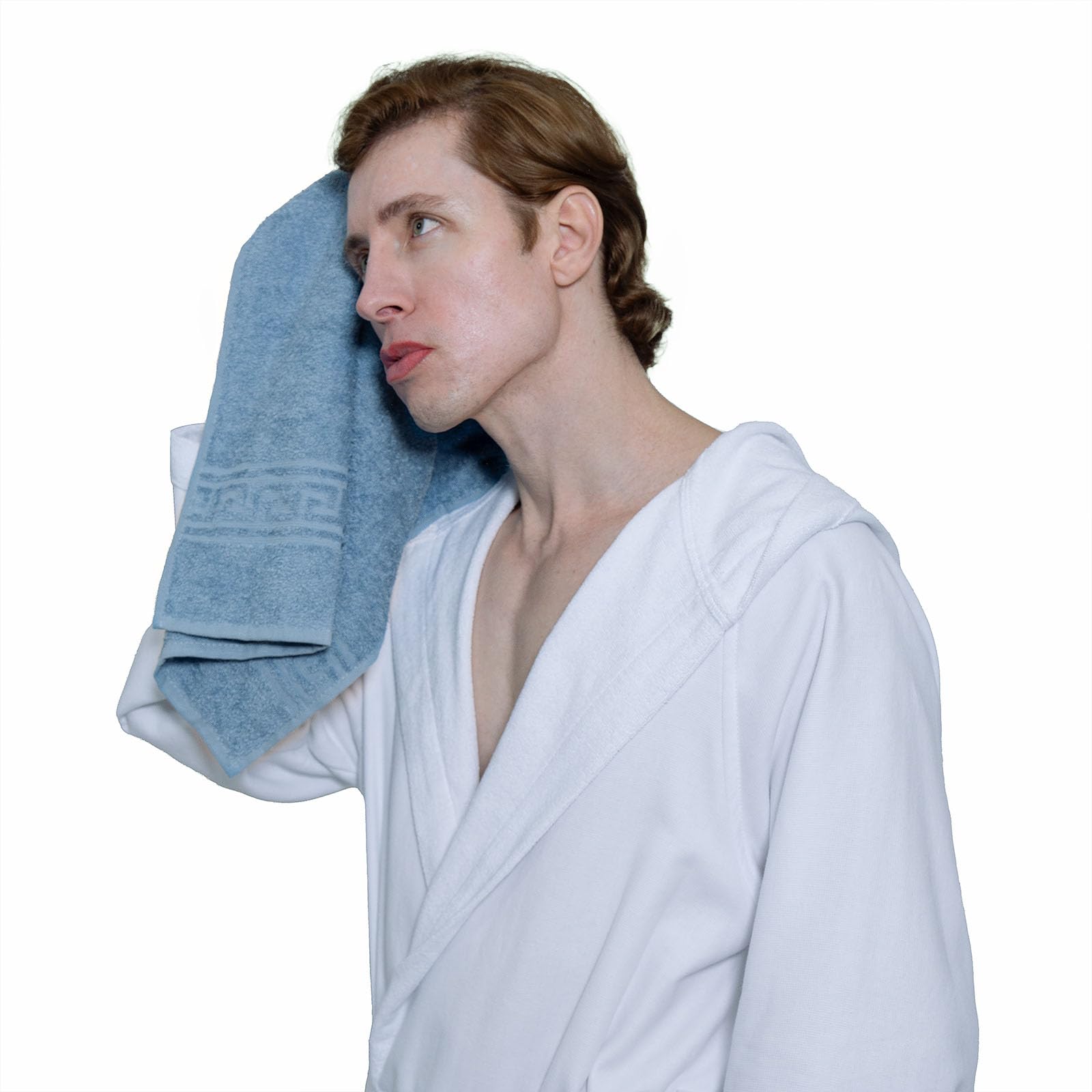 runico Set Asciugamano Da 3 Pezzi Blu in 100% Cotone- Set di Asciugamani per Bagno-Morbidi ed Altamente Assorbenti- Made in Italia