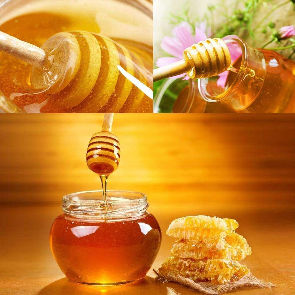 Wood Honey Dipper Sticks, 100-Pack, 3