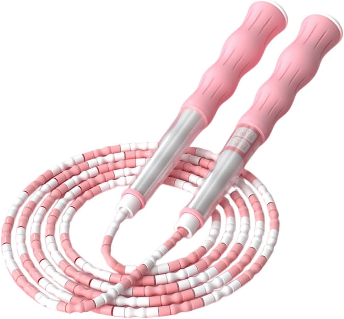 Adjustable Beaded Jump Rope for Adults Durable Exercise Rope for Gym Workouts Physical Education and Fitness Training Tangle Design Suitable for Heights Up