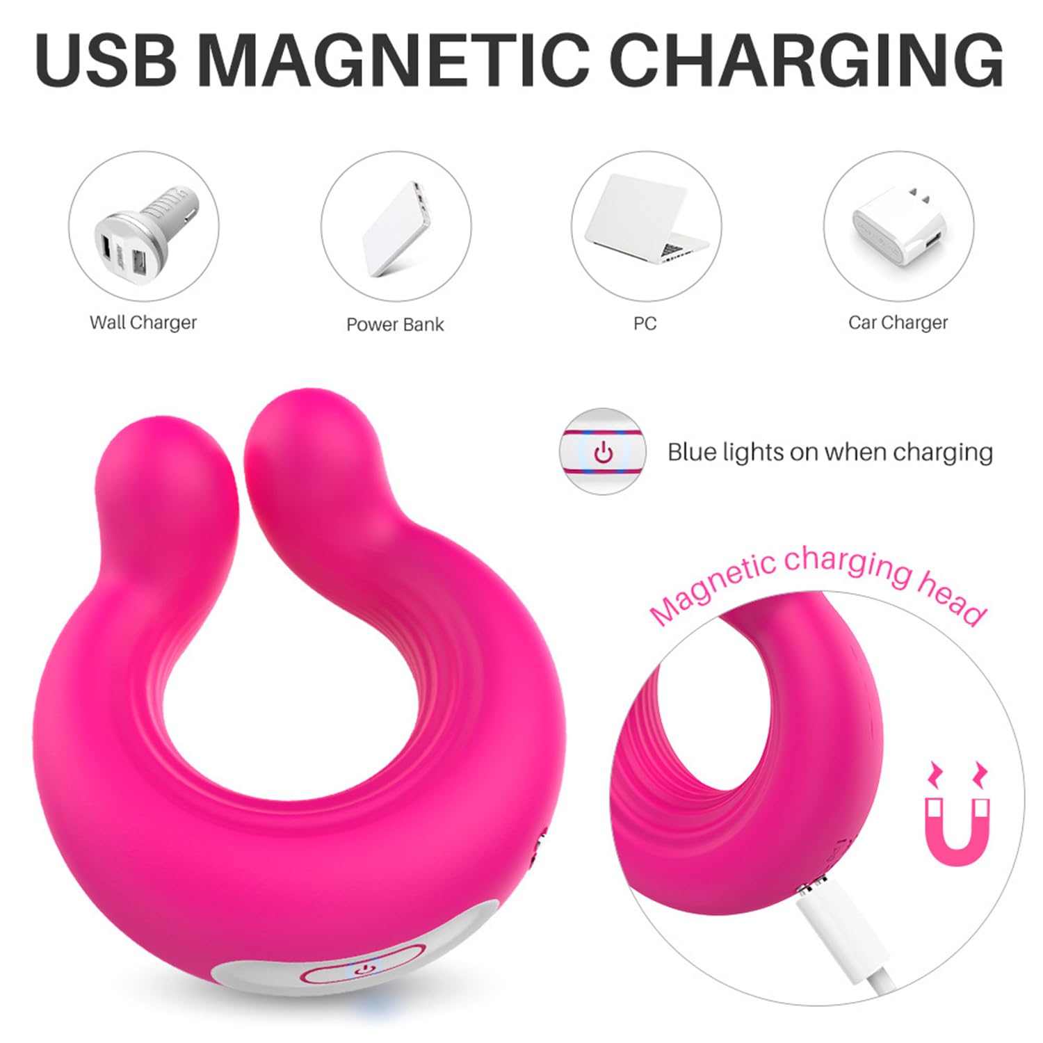 Generico Dispositivo Di Masturbazione Per L'erezione Del Pene Maschile Invisibile Indossabile Con Vibratore Ad Anello Per Pene 10 Vibrazioni Stimolazione Dell'anello in Silicone Punto G Del Pene,B