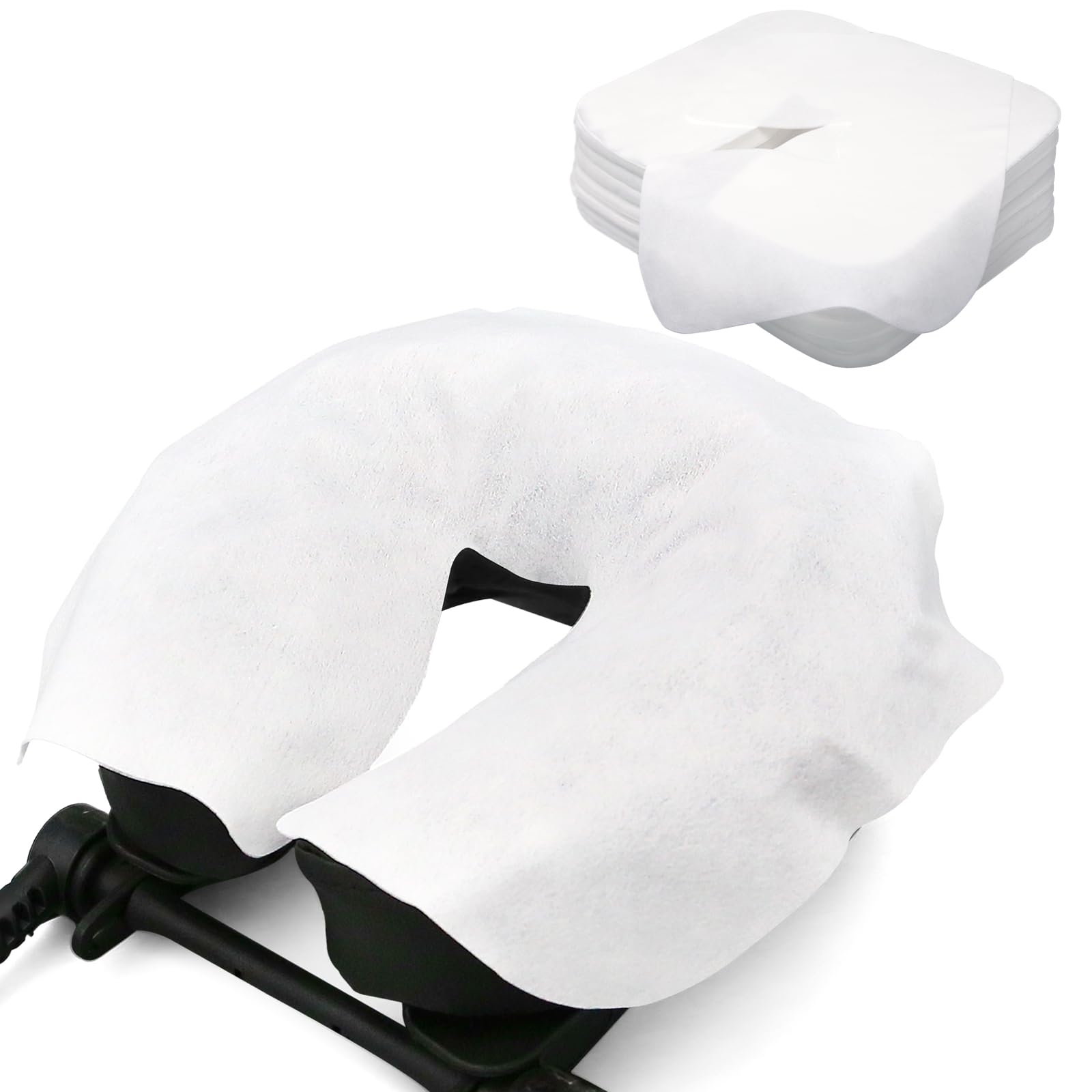 200pcs Protege Têtière pour Table de Massage, 36 x 27cm Coussin Jetable pour I'appui-tête de la Table de Massage Serviettes Jetables pour Fente Nasale