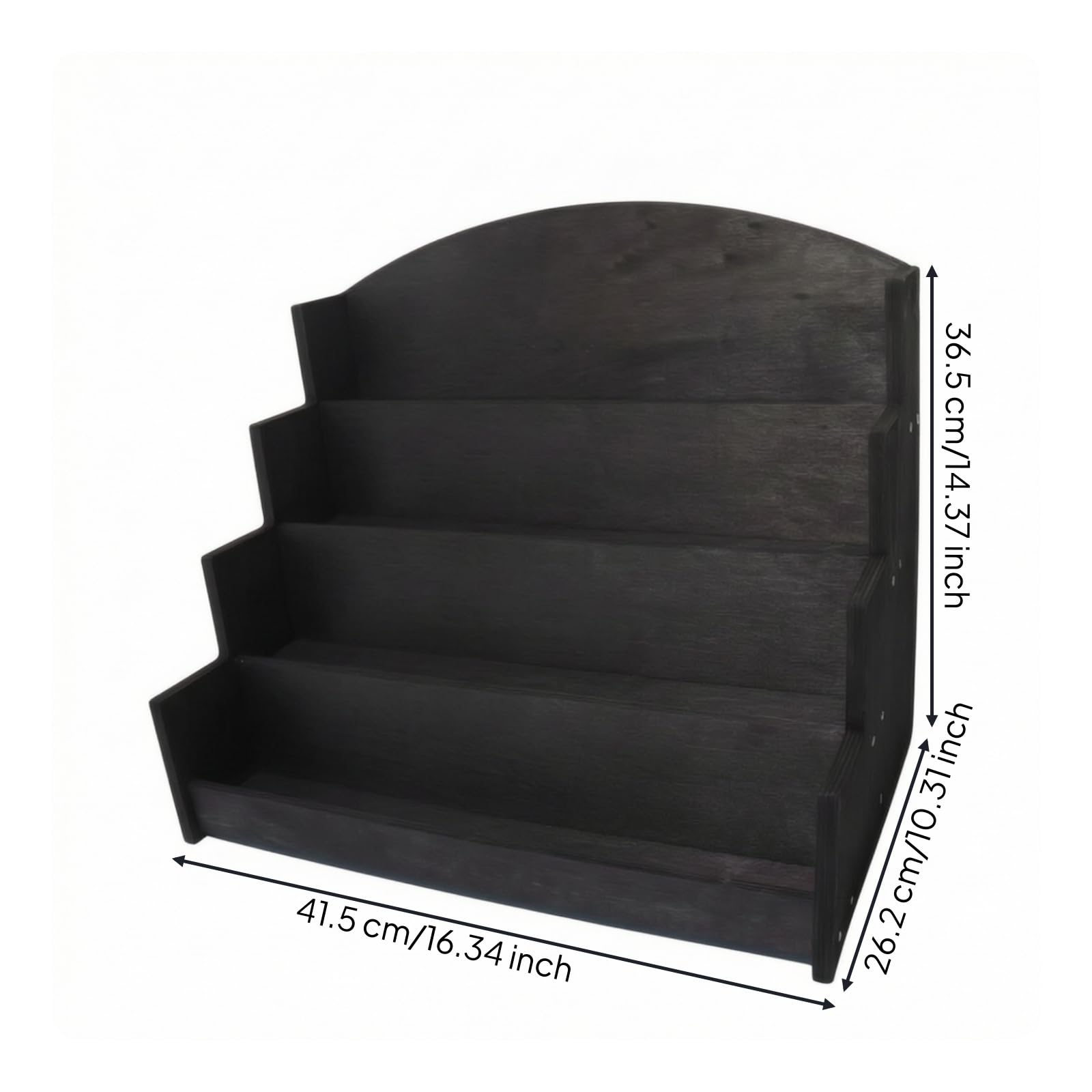 Organizador con Estantes Escalonados Ahorra Espacio Organizador Cartas Vertical Expositor Tarjetas para Escritorio, Aula, Negro, 41.5 26.2 36.5cm