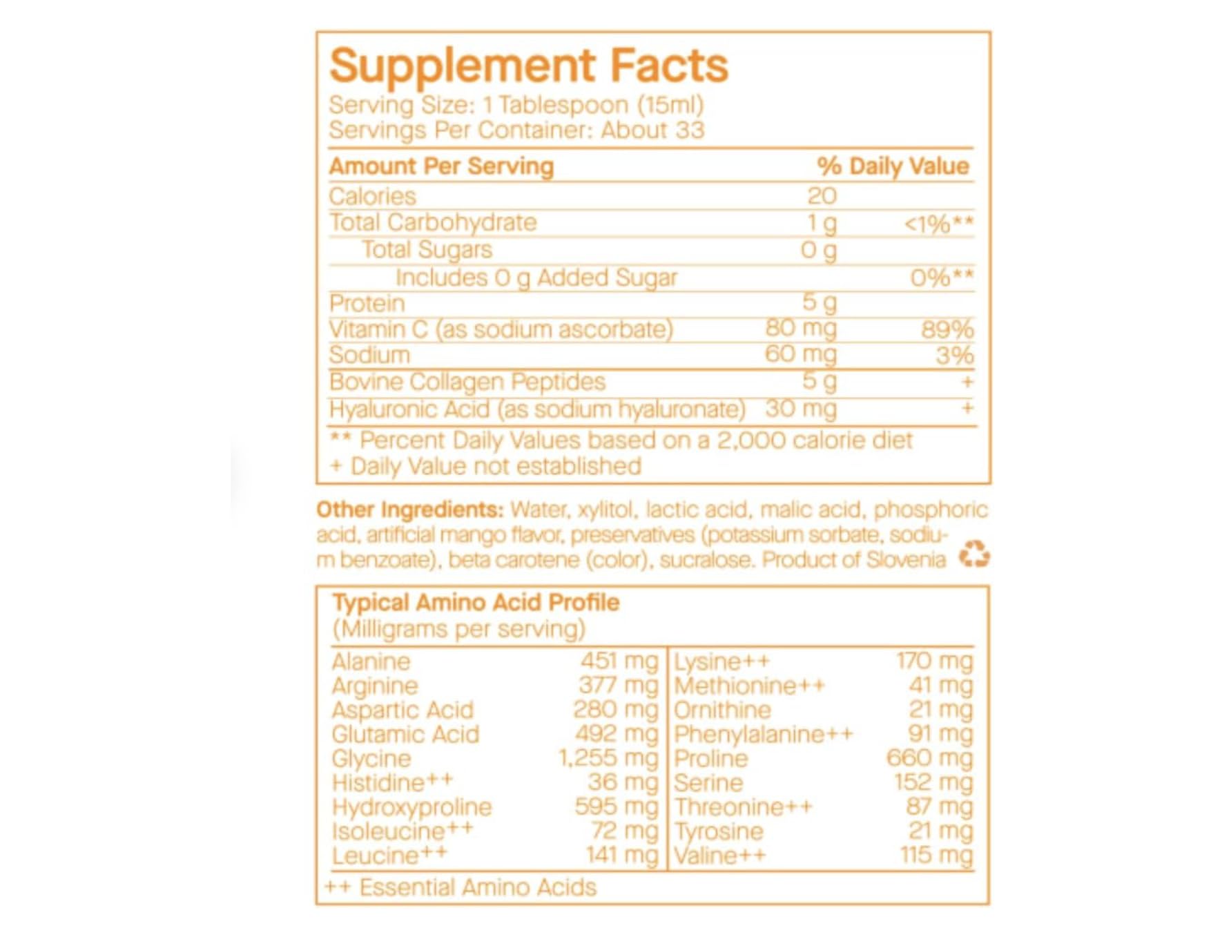 SpoiledChild Collagen Peptides + Vitamin C + Hyaluronic Acid Liquid Collagen Mango Flavor 450 ml (15.2 Fl oz) thumbnail 3