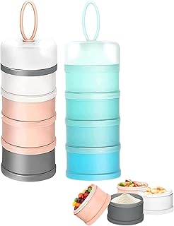 2 PCS 4 Layers Baby Milk Powder Dispenser, Milk Powder Pots,Food Storage Tank, Candy Storage Tank, Formula Dispenser Portable Milk Powder Formula Dispenser Container Pot Box Milk Cans Snack Storage Box for Travel