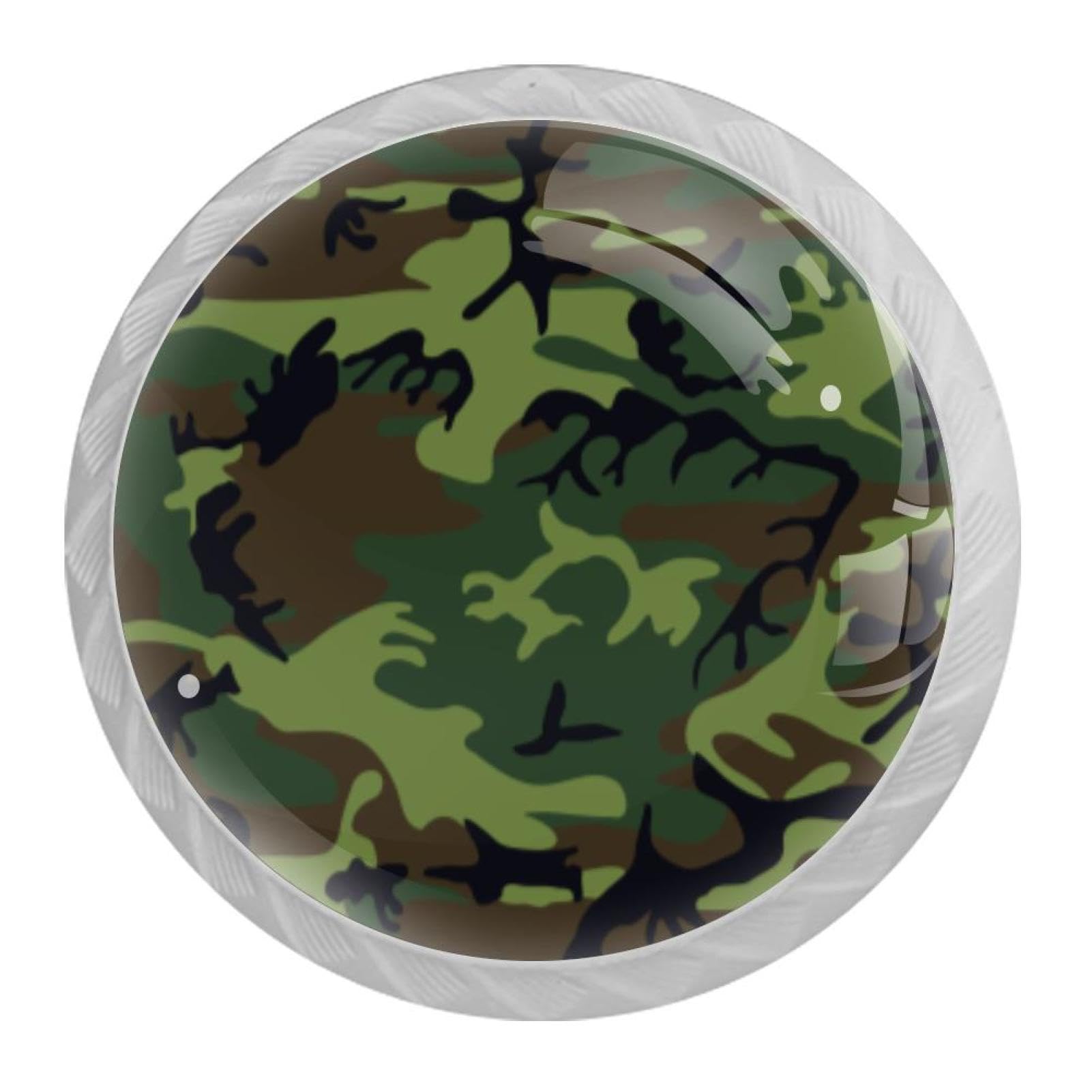 Tqmspg 4 Pieces Drawer Pulls Camouflage Door Knobs Dresser Handles for Kitchen Wardrobe Cupboard Hardware Furniture