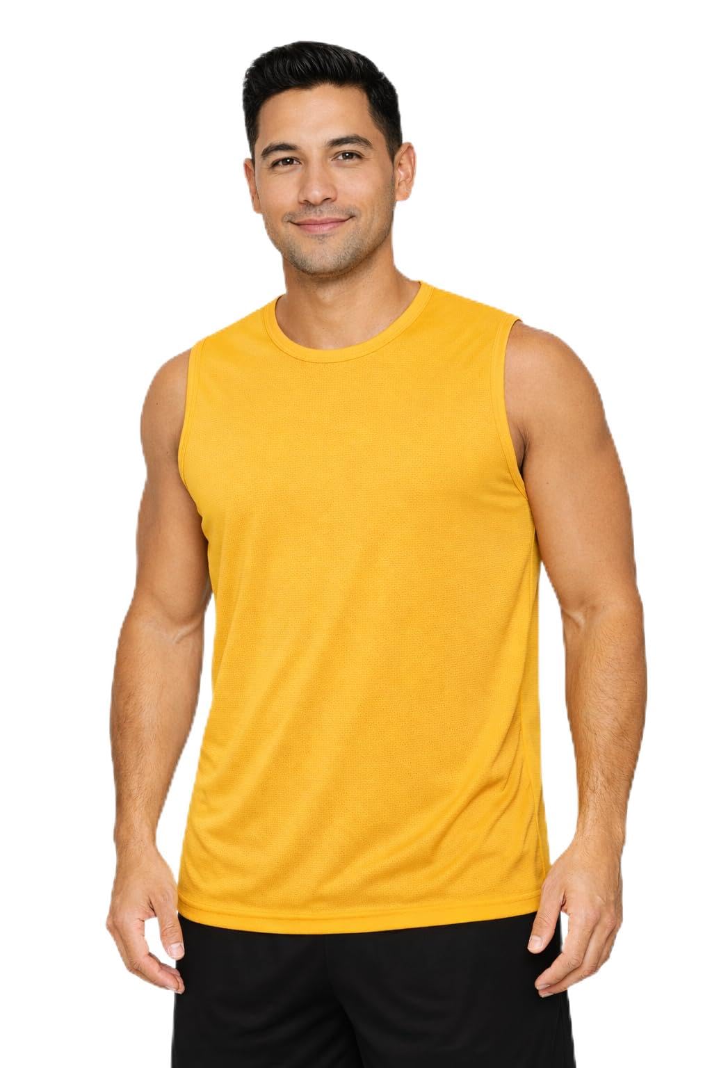 Expert Brand USA-Made Men's Oxymesh Dry Fit Sleeveless Athletic Shirt