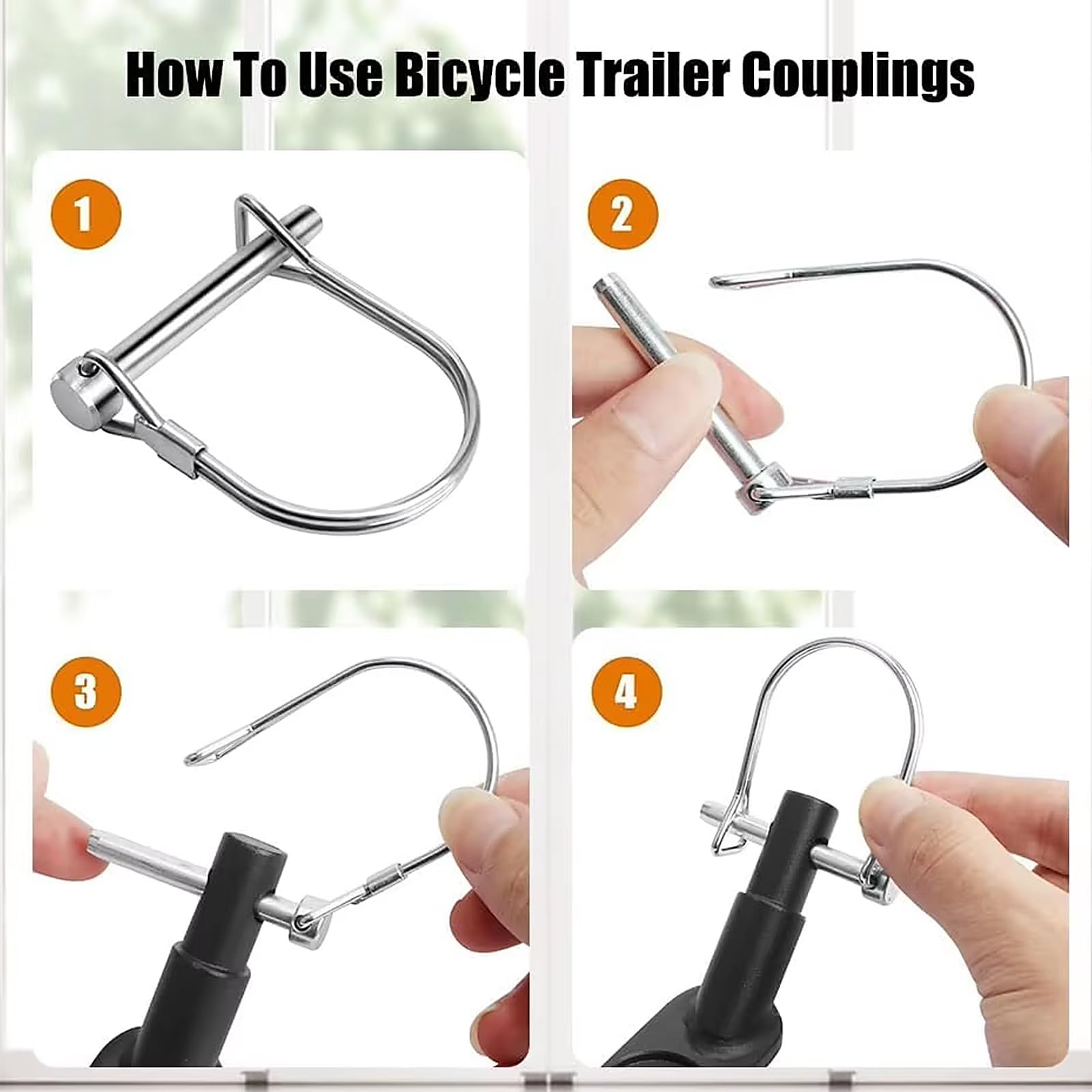 2 Stück Fahrradanhänger Kupplung, Fahrradanhänger Kupplungsset | Fahrrad Anhängerkupplung, Adapter fahrradanhänger, Fahrradanhänger Adapter mit Sicherungsstift