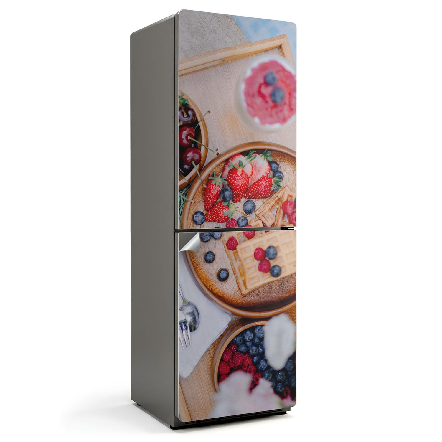 Sticker decalcomanie protection frigo anti-rayures 60x180 cm motif dessert de cuisine