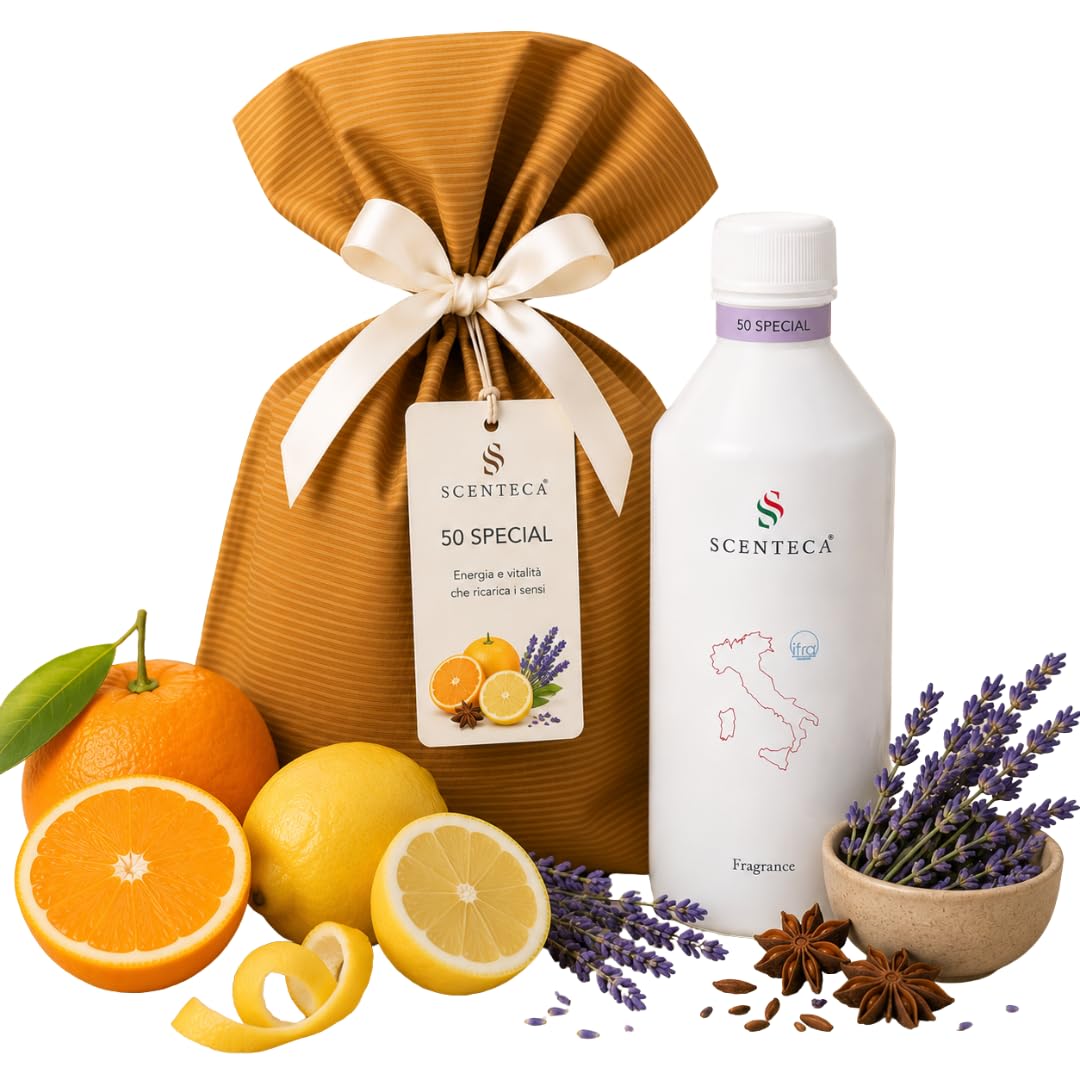 Relleno para difusores por nebulización fragancia 50 Special, ambientador con aceites esenciales de naranja dulce de Sicilia, limón y lavanda, para el hogar y la oficina, 500 ml