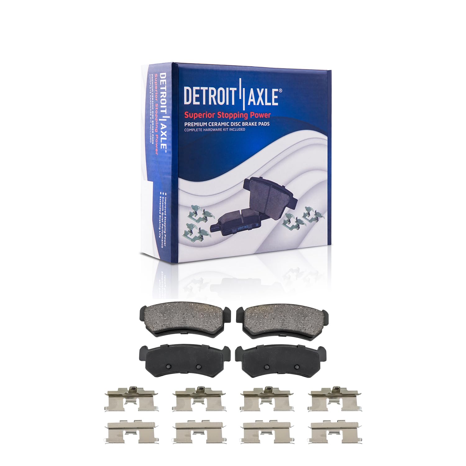 Detroit Axle - Rear Ceramic Brake Pads Replacement for Chevy Optra