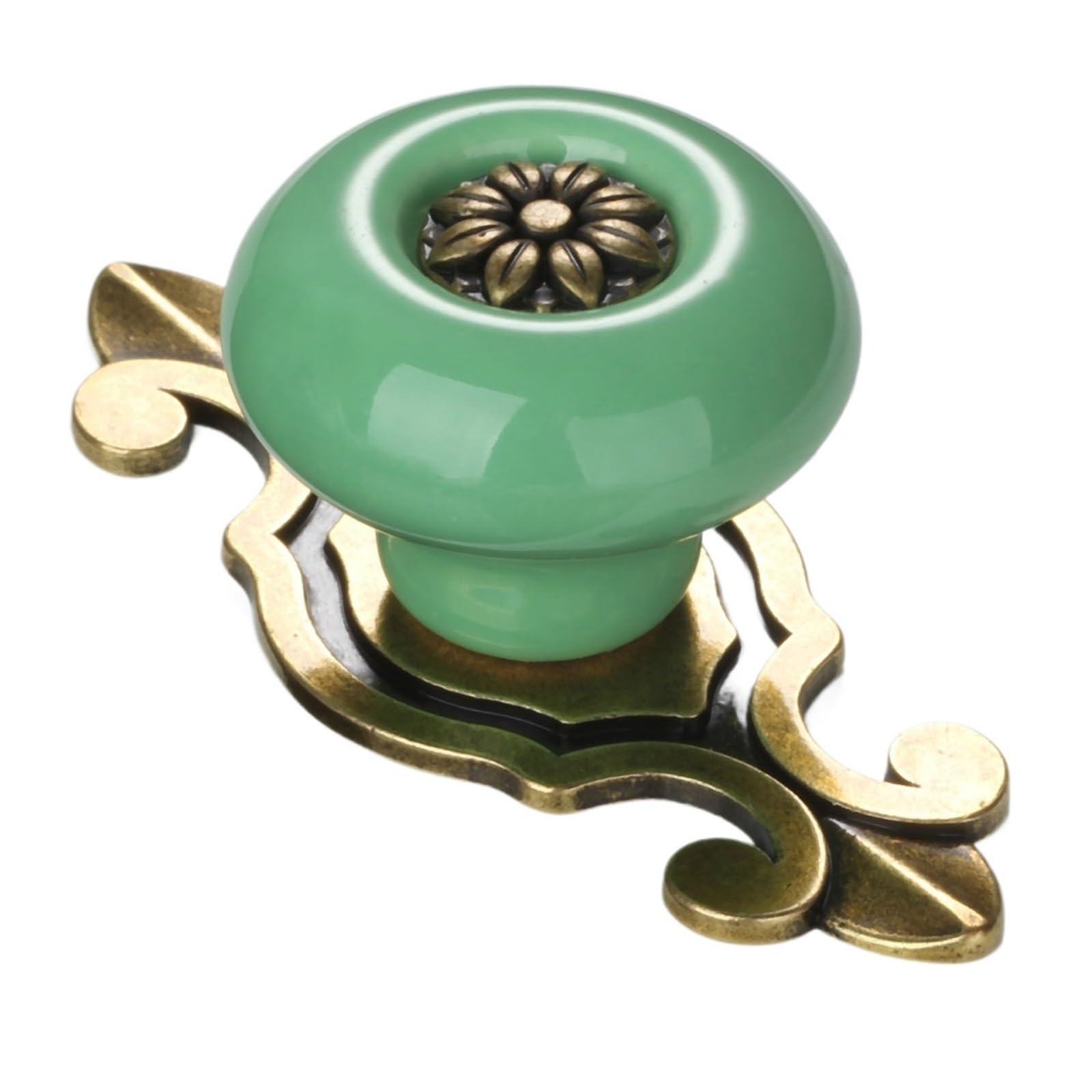 WLIHDB 5Pairs Vintage Furniture Handles Ceramic Cabinet Knobs and Door Cupboard Drawer Kitchen Pull Fitting for Chest of Drawer(Color2)