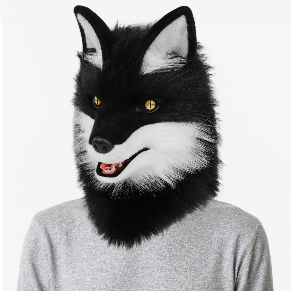 Maska zwierzęca, akcesoria do kostiumu cosplay, futrzany pies, pełna głowa, Therian, maski, impreza anime, kobiety, mężczyźni