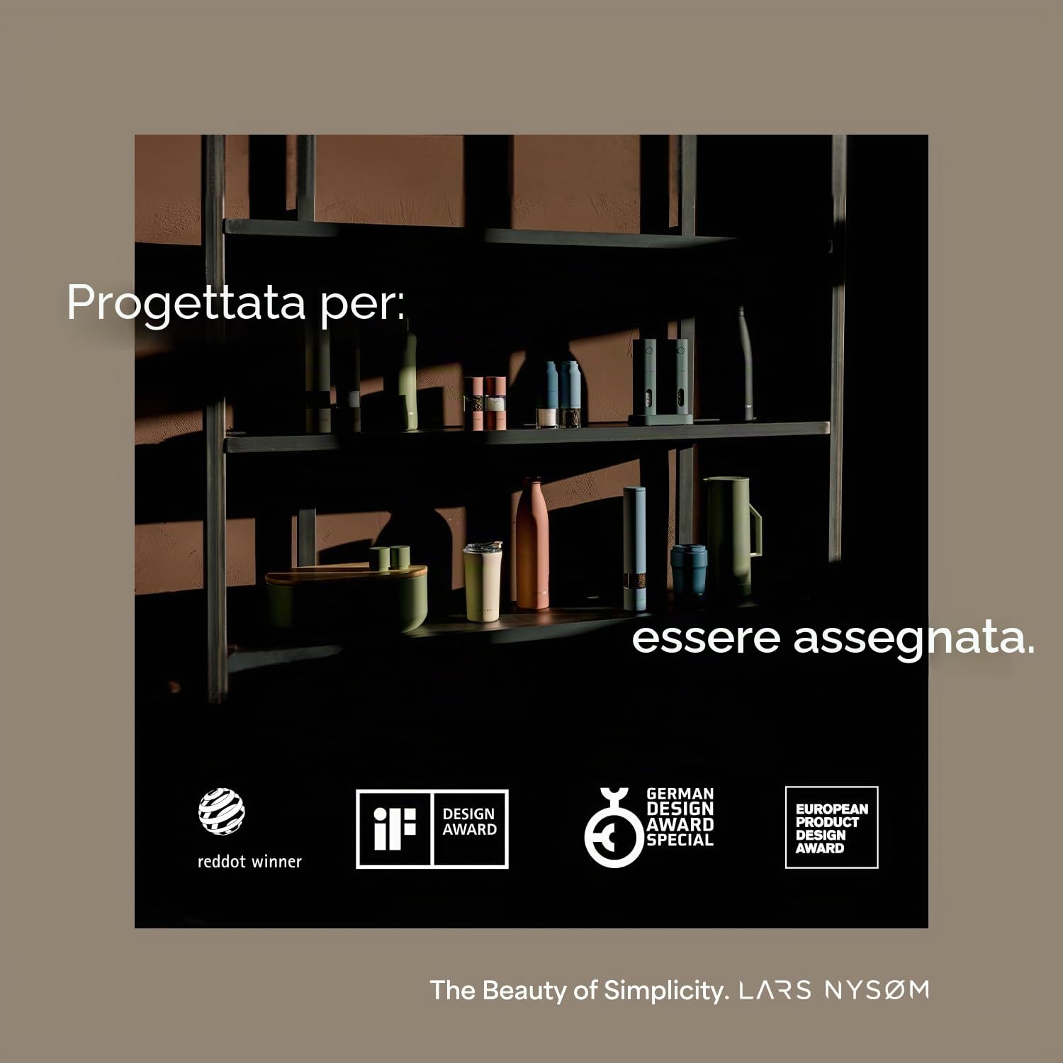 LARS NYSØM Set macinini elettrici sale e pepe | Automatici con macinino in ceramica regolabile | Set per spezie elettrico ricaricabile via USB (Carbon Black)