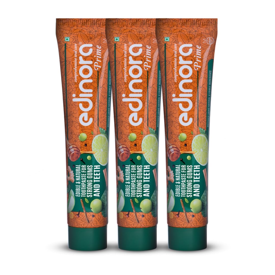 Edinora Prime ayurvedic toothpaste - 90g*3 - SLS & Paraben free - with Miswak, clove, aloevera - Helps treat bad breath, plaque build up (B0D6WDV2KF) Amazon Price History, Amazon Price Tracker