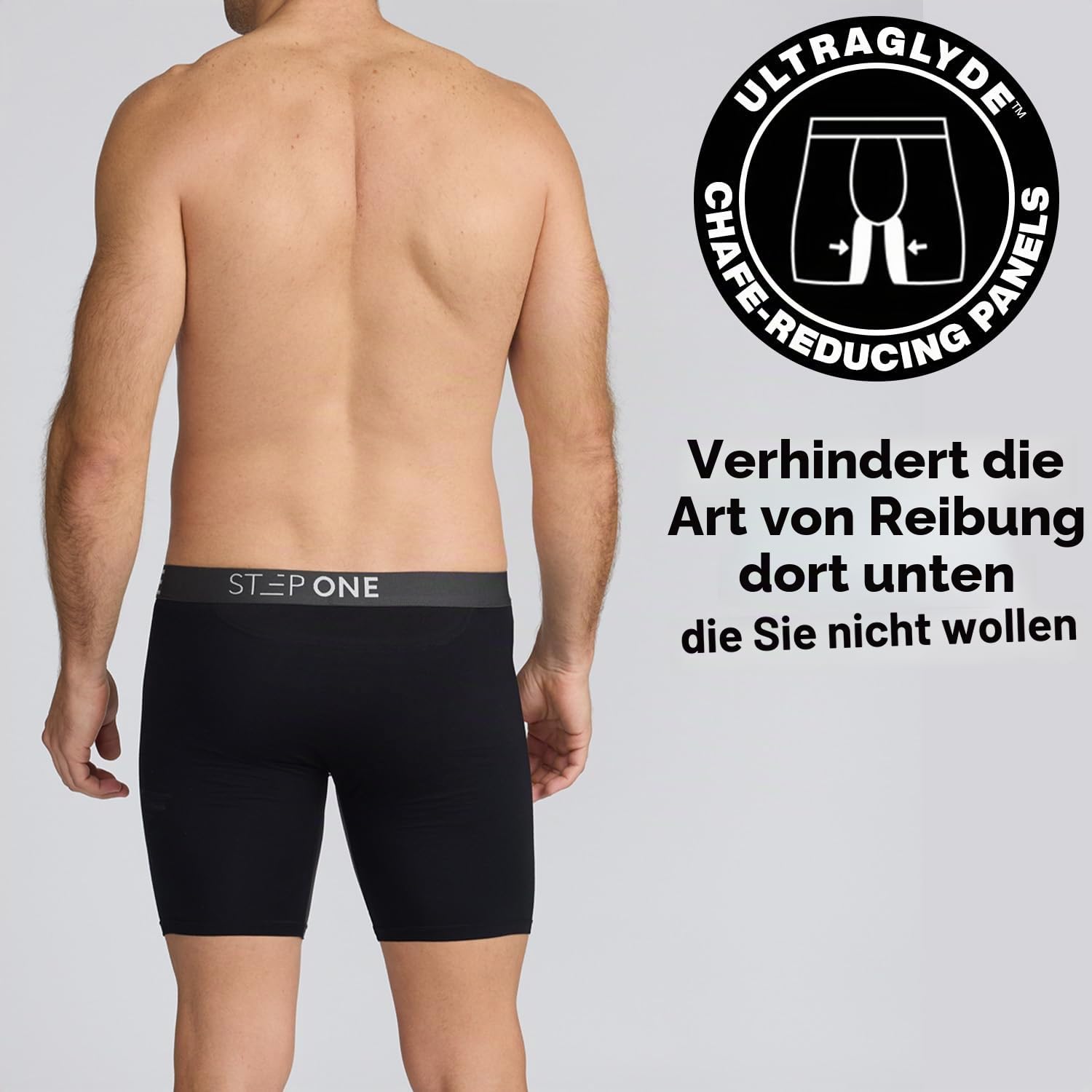 STEP ONE Boxershorts Herren - 5er Pack Feuchtigkeitsabweisende Unterhosen Männer, Herren Unterhosen Boxershorts mit 3D Tasche + Scheuerschutz, Organische Bambus Unterwäsche