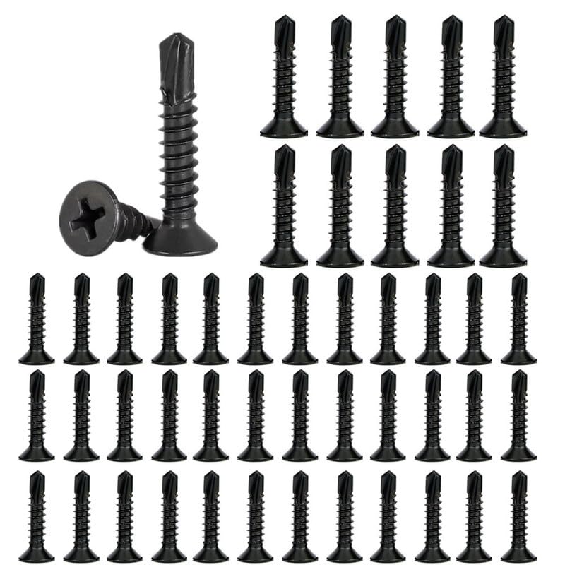 Black Self Drilling Screws M4.2 x 25 mm, Phillips Flat Head, 410 Stainless Steel Screws