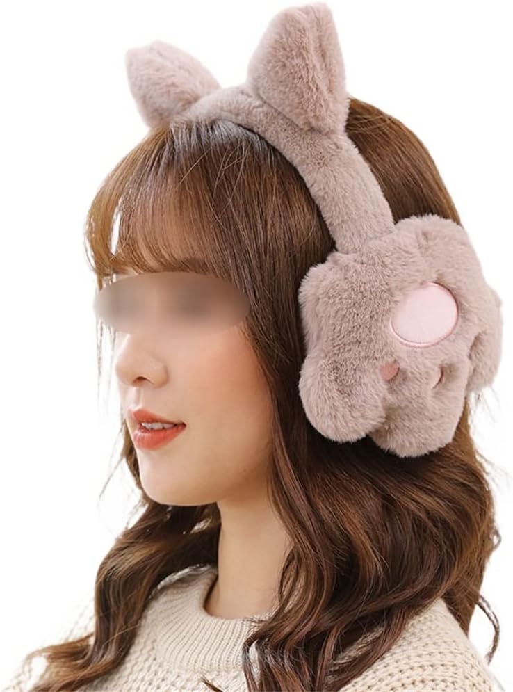 Winter Earmuffs Autumn and Warm Women's Ear Protection Antifreeze Cute Cat Claw Korean Hats
