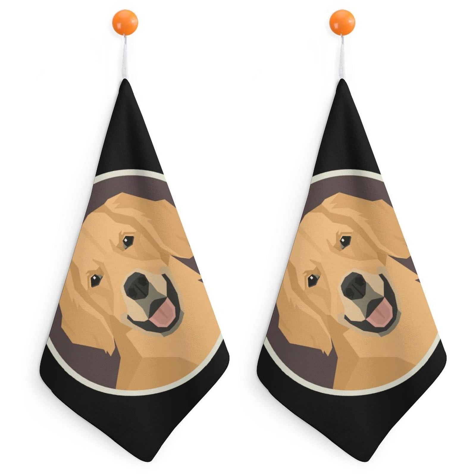 CGSBNGHA Gold Dog Retriever Hand Towel Hanging Face Towels Cleaning Cloths Handkerchief for Bathroom Kitchen
