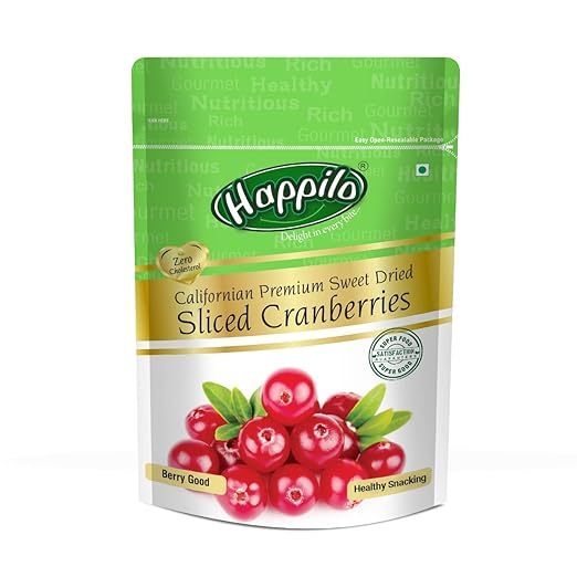 Premium Californian Dried and Sweet Sliced Cranberries, 200 g