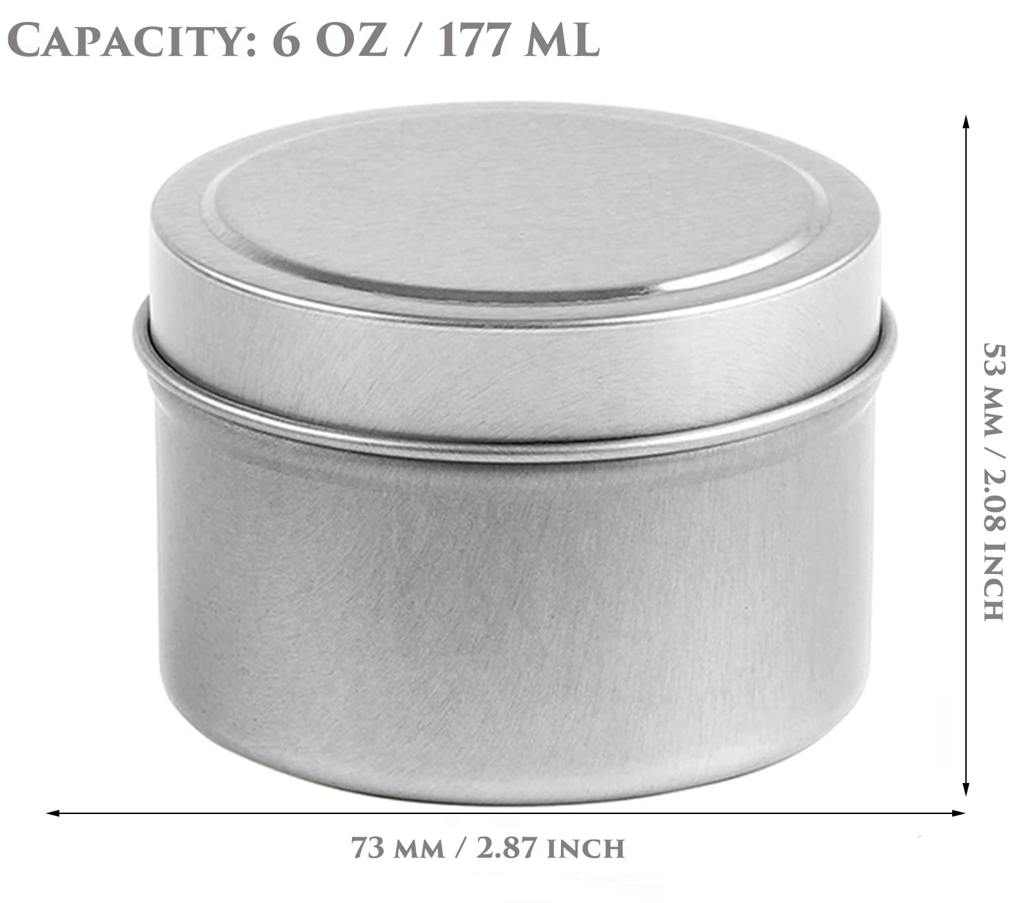 Szklanki do produkcji świec, zestaw 24 szt. metalowych puszek na świece z pokrywką, pojemniki na świece "zrób to sam" do świec, rzemiosła, przechowywania i wielu innych (srebrne, 6 oz)