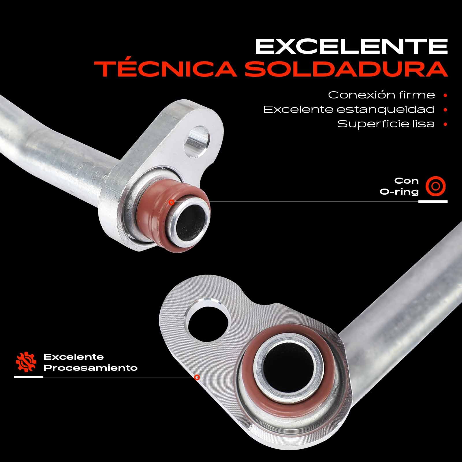 Frankberg Tubería de alta/baja presión aire acondicionado | Compatible con: Scénic II JM0/1, M.e.g.a.n.e II Coupé-Cabriolet EM0/1, Grand Scénic II JM0/1, M.e.g.a.n.e II Saloon LM0/1