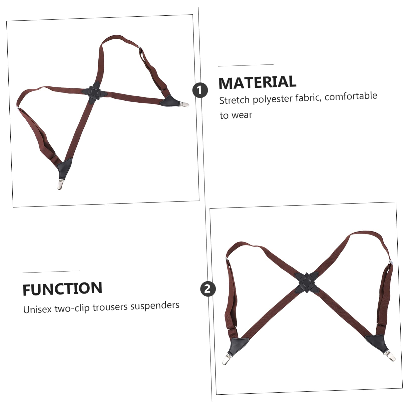 Lot De 3 Bretelles Réglables Pour Pantalons Pour Hommes Et Femmes Design À Clip Élastique Pour Plus De Confort