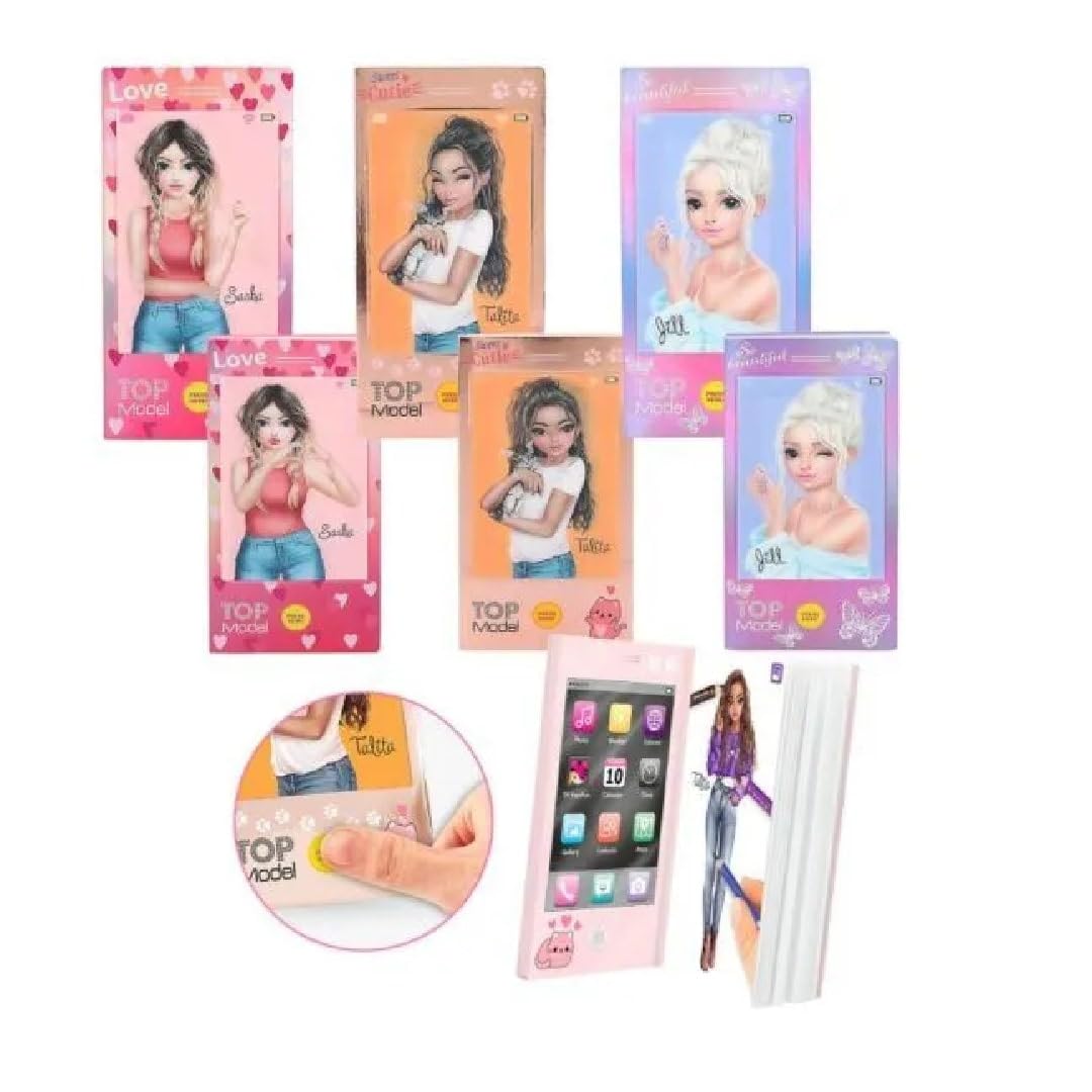 Depesche TOPModel Mini Colouring Book with Sound - 1 Piece of 3 Variants, Pink