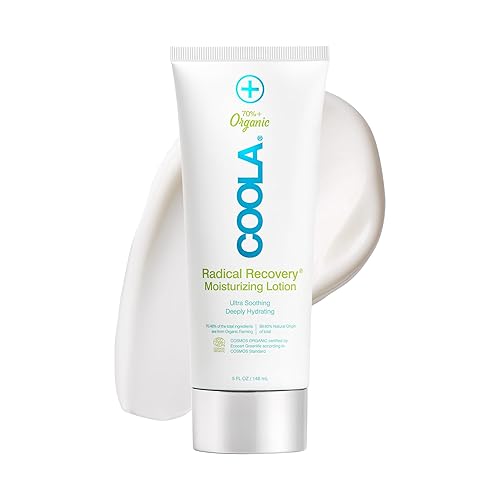 COOLA Loción corporal Organic Radical Recovery After Sun, incluye aloe vera, agave y aceite de lavanda para aliviar quemaduras solares, 5 onzas