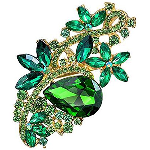 Bai You Mei Austrian Crystal Wedding Flower Wreath Brooch Pin Vintage Fancy