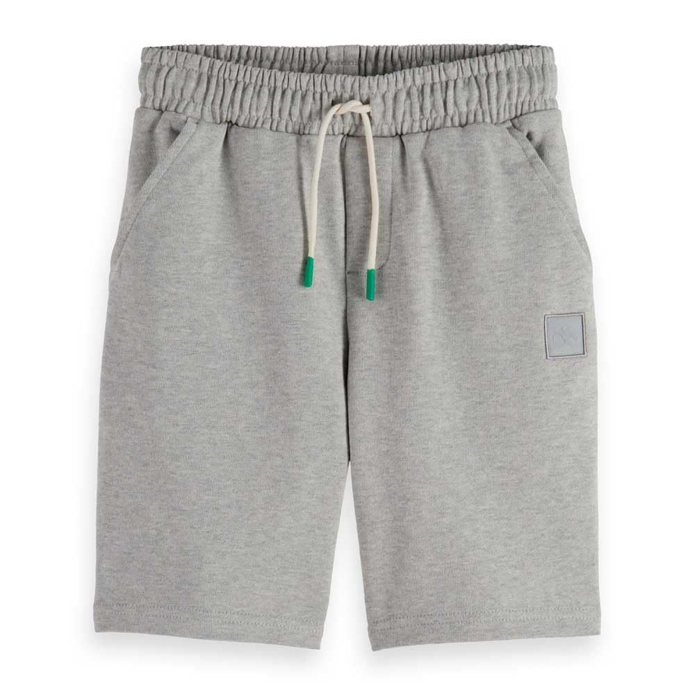 Scotch & Soda Boy's Logo Badge Sweatshort Casual Shorts, Grey Melange 030, 12 Years