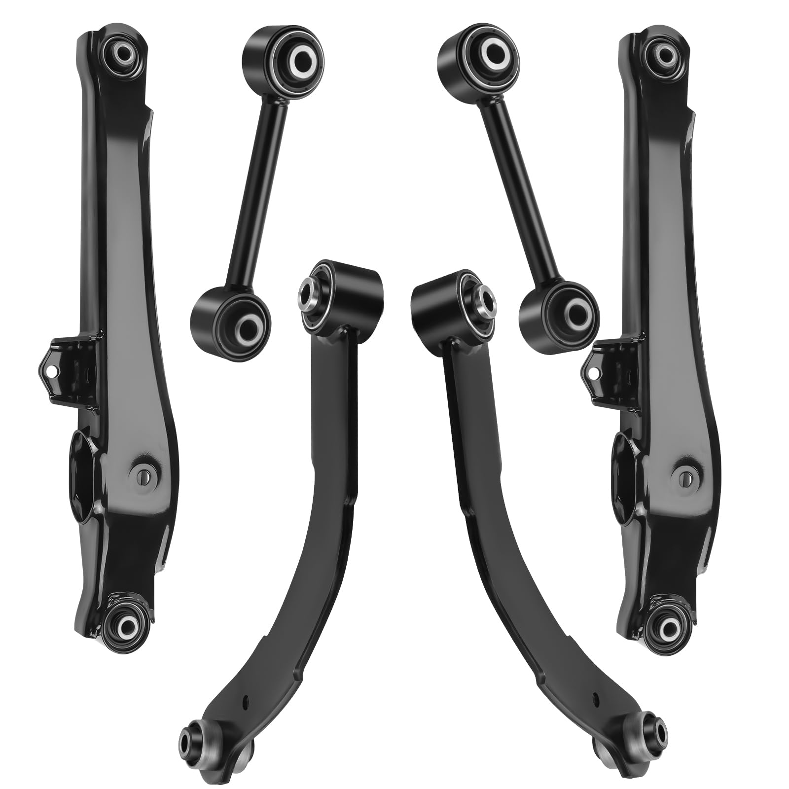 LCWRGS Rear Upper Lateral & Lower Rearward Lateral Toe Arms Kit for 2007-2012 Dodge Caliber, 2007-2015 Jeep Compass Patriot, K641281 MS251007 K641226-6pcs