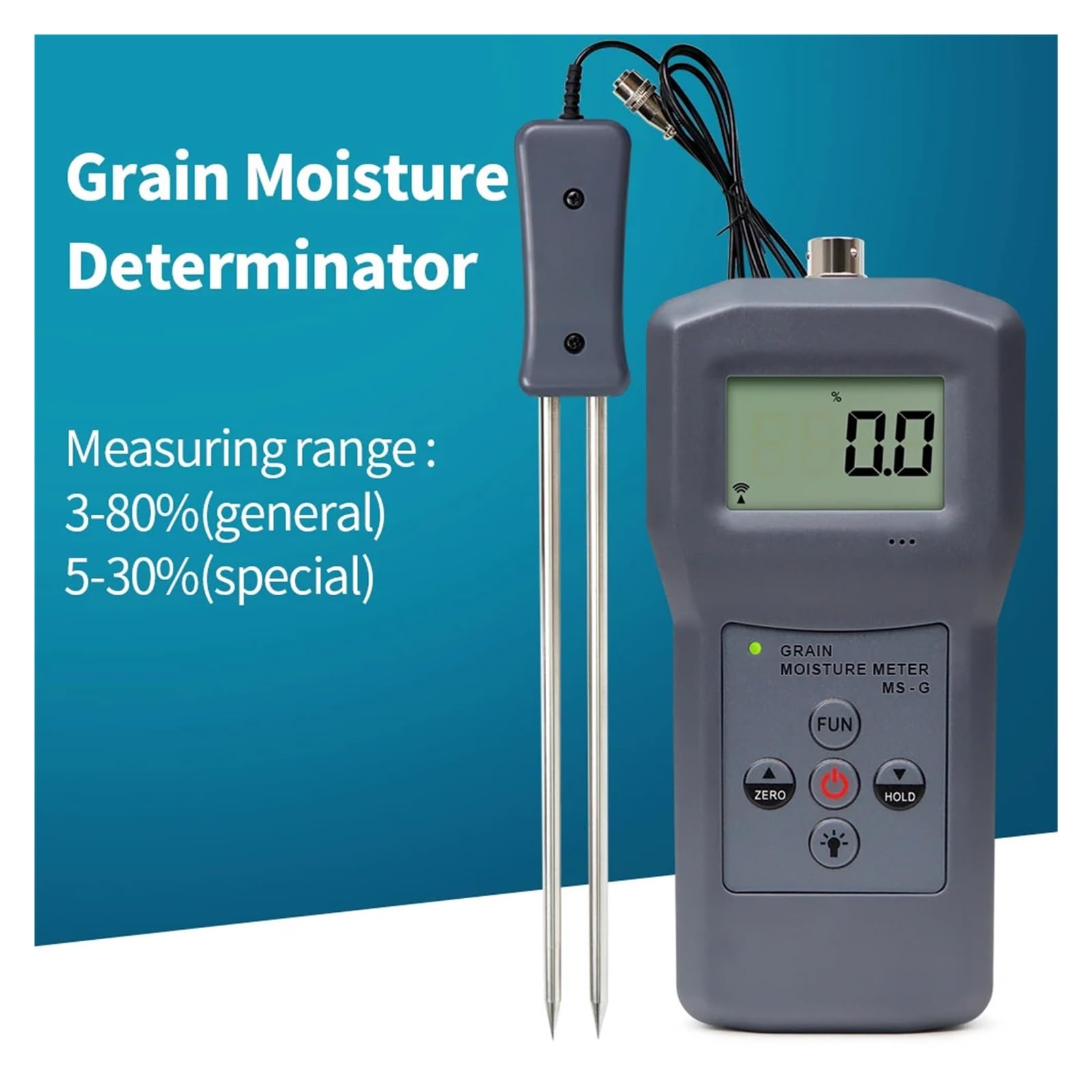 Getreidefeuchtigkeitstester LCD-Digital-Getreidefeuchtigkeitsmesser, Hochpräziser Feuchtigkeitstester For Weizen, Bohnen, Mais, Hygrometer, 3–80% Wassergehaltsdetektor