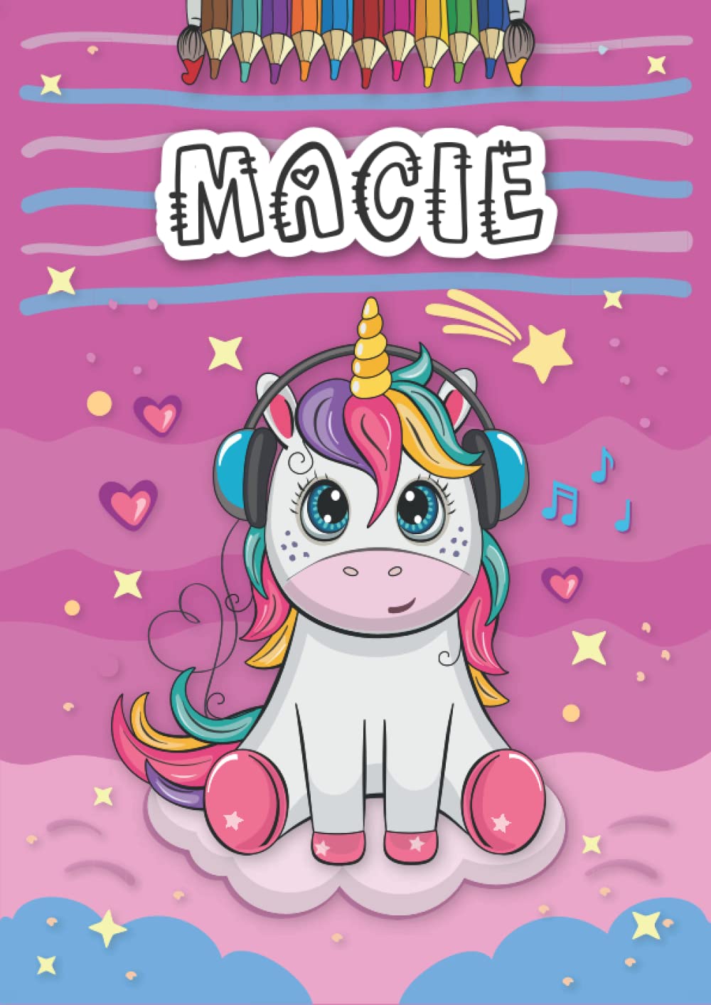 Macie: Personalized Coloring Book for Macie | Theme: Unicorn | Birthday gift for girl, daughter ... | Ages: 4-8 | 25 unicorn designs with name Macie, Large size A4 (ca. 8.5 x 11 inches)
