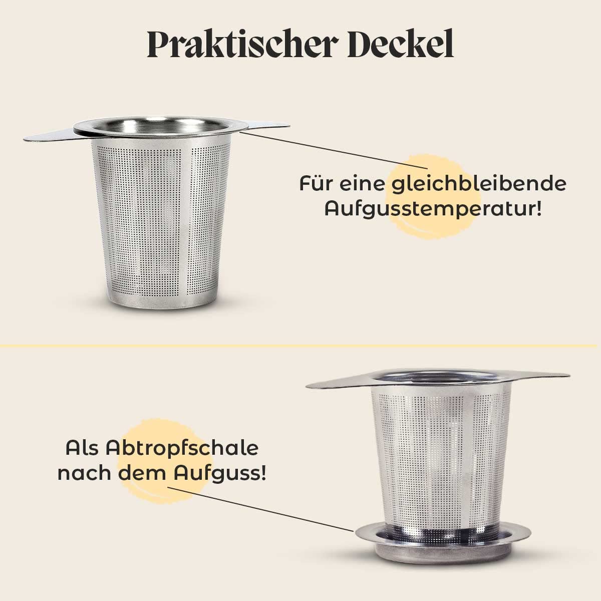 Infusore per tè a 2 pezzi, filtro per tè, colino per tè in acciaio inossidabile, filtro per tè con coperchio, colino per tè a maglie sferiche, infusor | Leroy Merlin