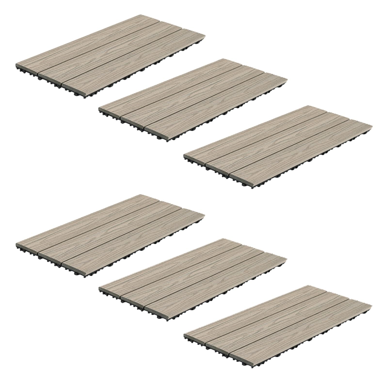 Baldosas for terrazas entrelazadas de compuesto plástico y madera