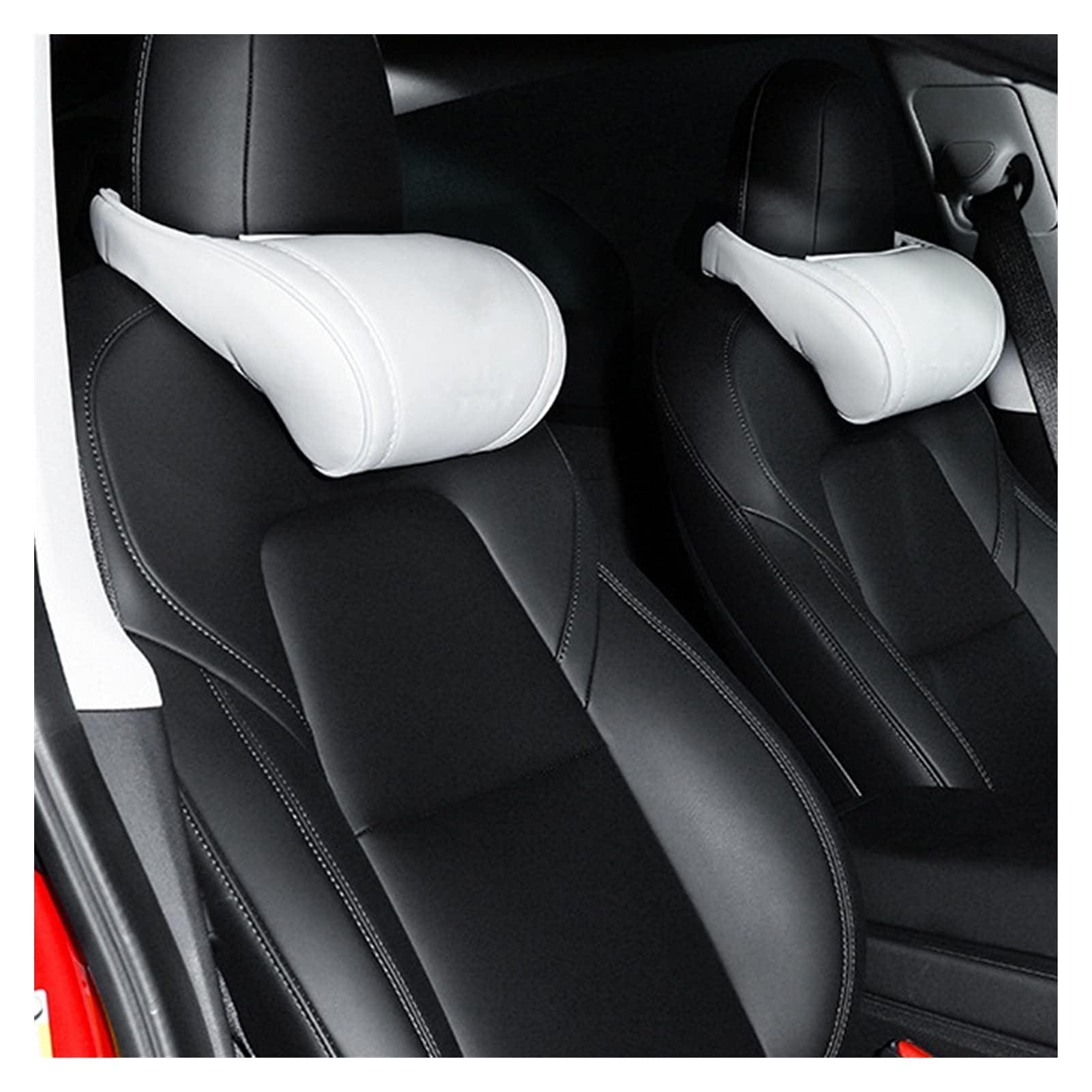 Cuscini Collo Auto Poggiatesta Cuscino Cuscino Seggiolino Auto Poggiatesta Sedile Auto Supporto Testa Protezione Collo Compatibile con Tesla Modello 3 YXS (Color : 1 PCS Black)