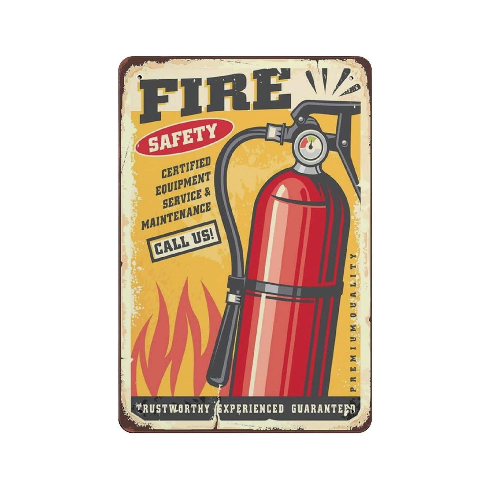 woodlogic Metal Tin Sign Fire Safety Tin Sign Metal Aluminum Sign Vintage Wall Decor Retro Poster for Bars Restaurants Cafes Pubs Home Decoration 12"x8"