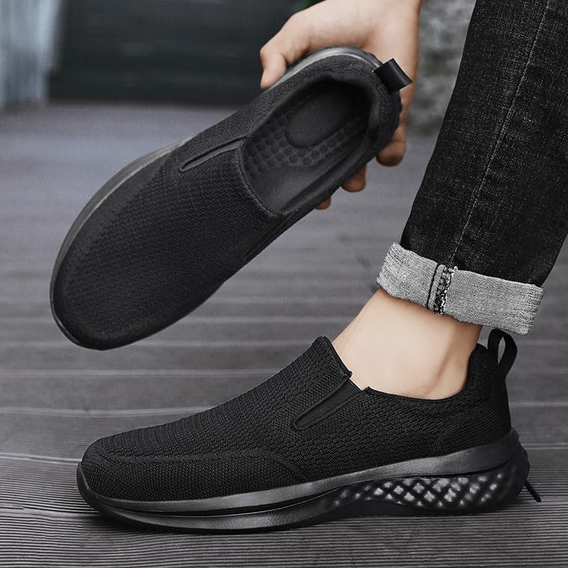 Men's Canvas Slip-on Loafers, Casual Walking Shoes, Navy Gray Khaki, Lightweight Comfort Memory Foam2