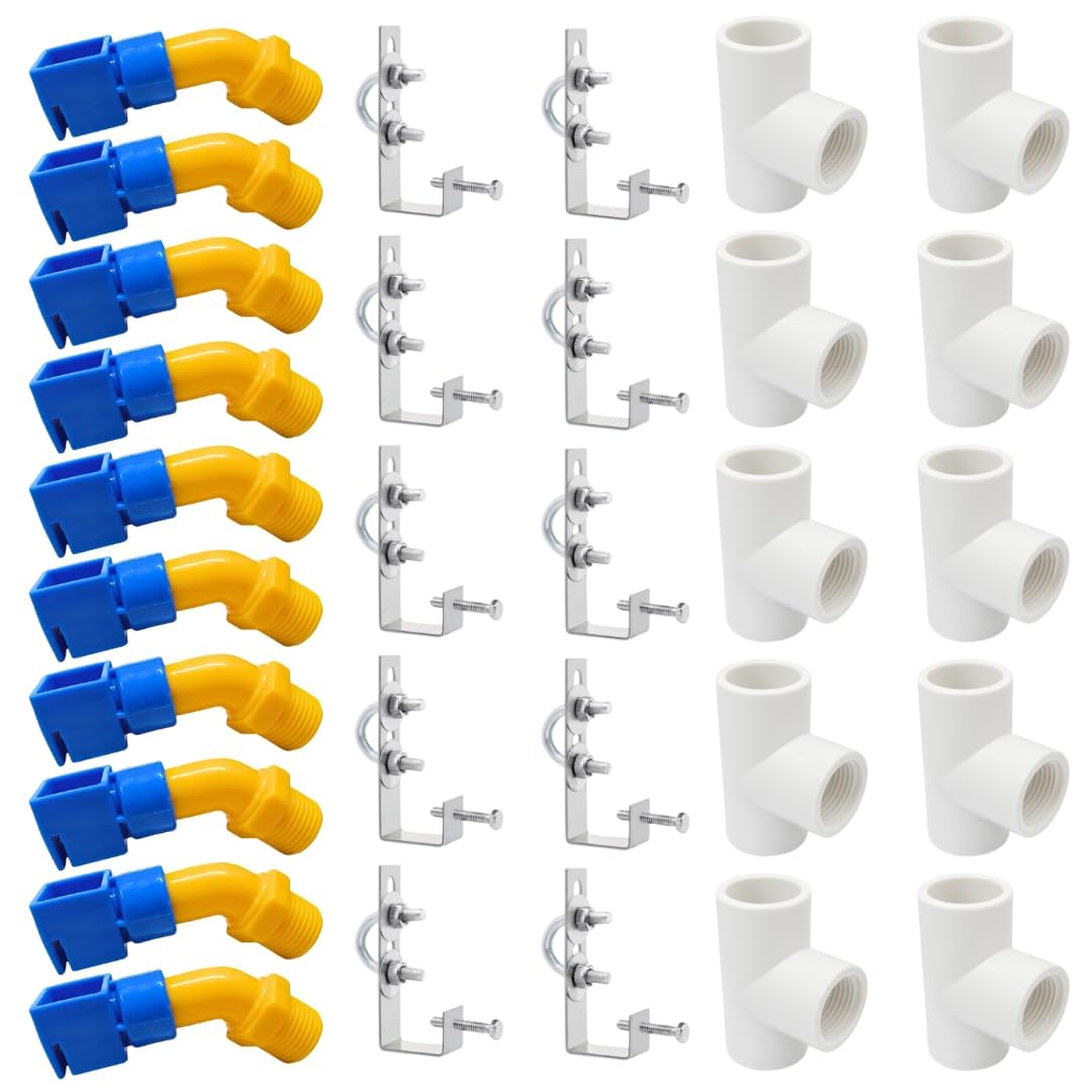 Solar Panel Cleaning Kit 30 Pcs – 10 PVC Sprinkler Nozzles, 10 Tee & 10 GI Clamps-image-46