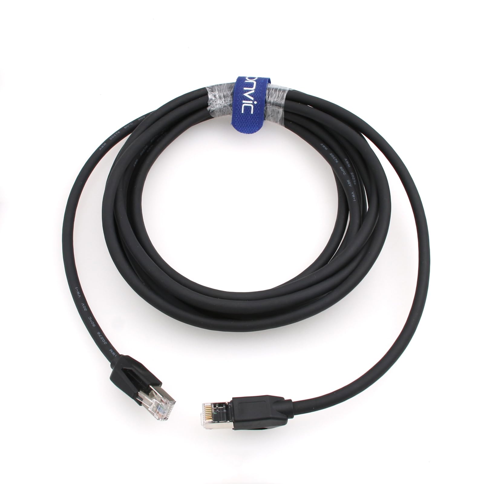 Ethernet-Kabel, RJ45-Stecker auf RJ45-Stecker, Gigabit-Netzwerke, Cat 5e, geschirmtes Kabel für Industriekamera, Schwarz (15 m)