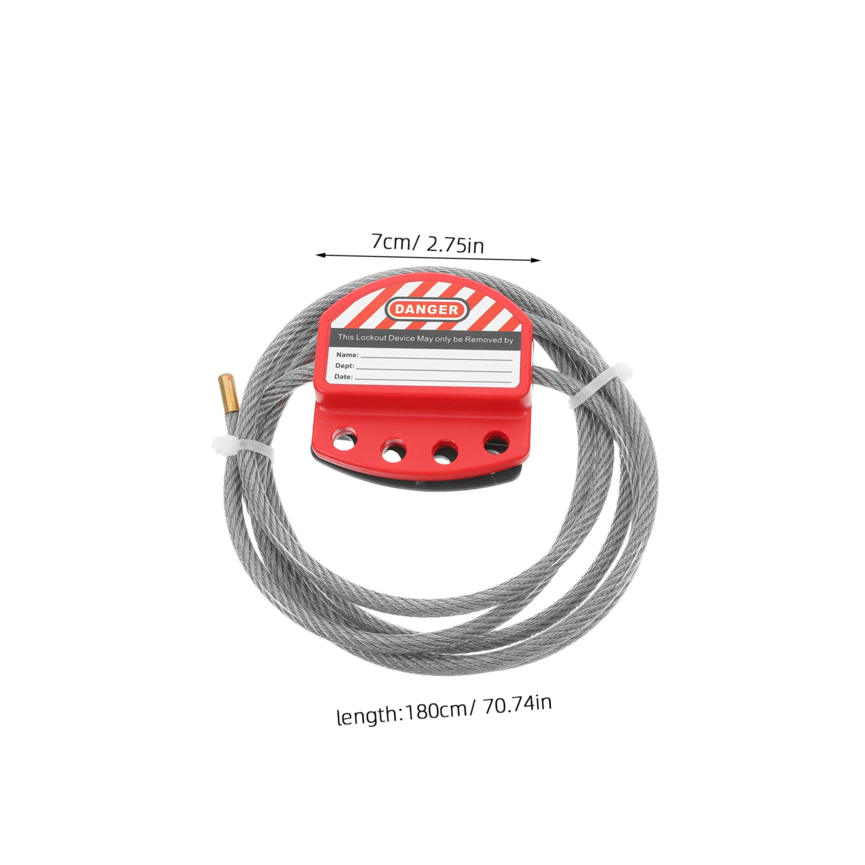 Ciieeo Industrial Safety Lock 6mm Cable Lock Retractable Design Stainless Steel Vinyl Coated 1.8m Long