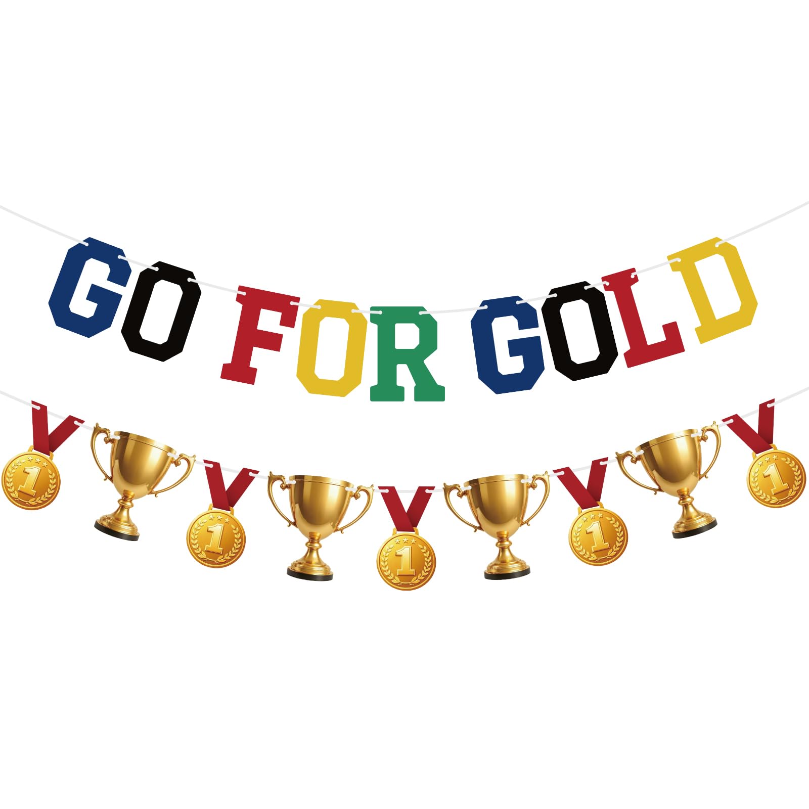 G2PLUS Party Decorations for World Cup Football 2026: Sports Party Banner, Go For Gold Banner, Sports Theme Decorations for Home, Classroom and Office
