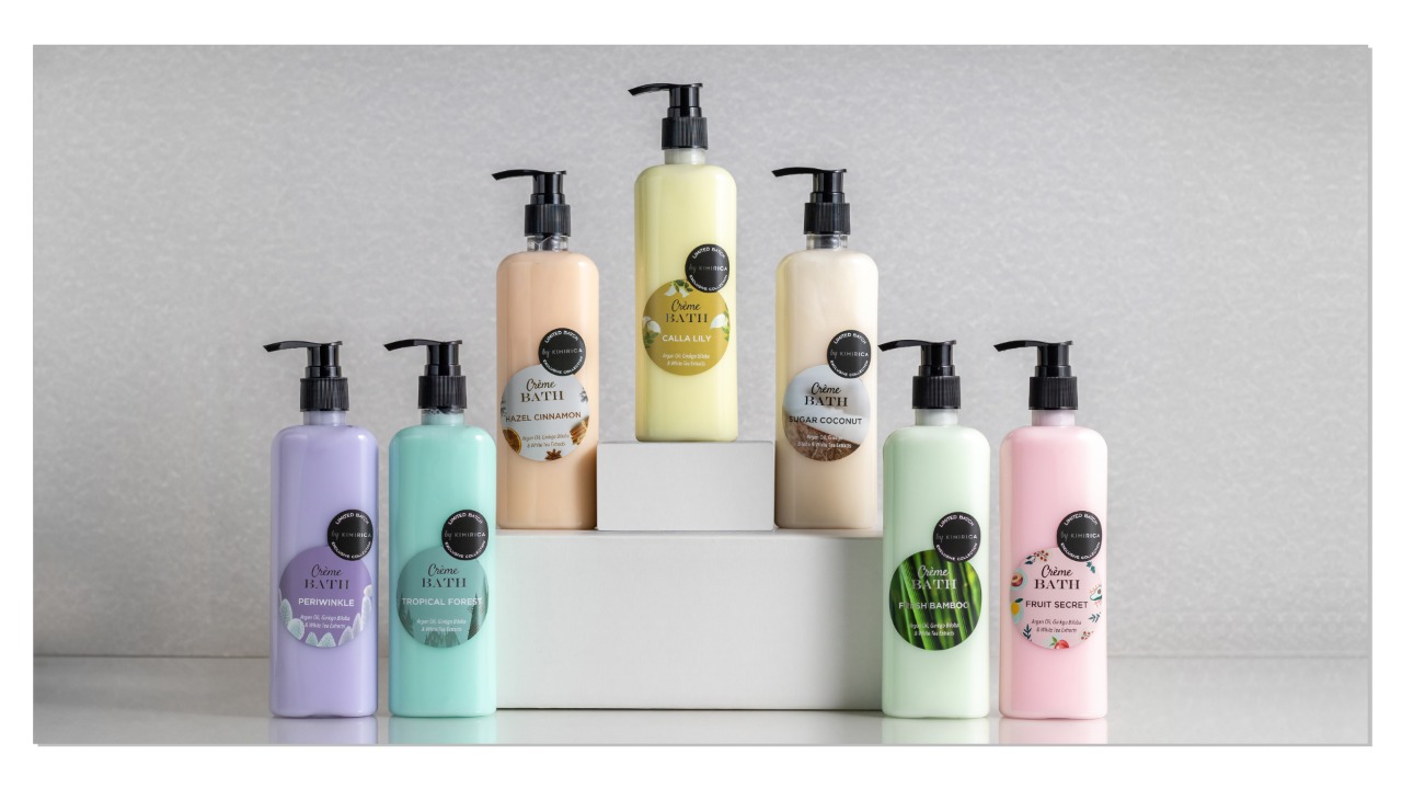 Image of Kimirica Creme Bath Calla Lilly Summer Body Wash - 290ml, 100% Vegan and Paraben Free, Made with White Tea, Ginkgo Biloba, Argan Oil and Enriched with Vitamin E, Pro-Vitamin B5