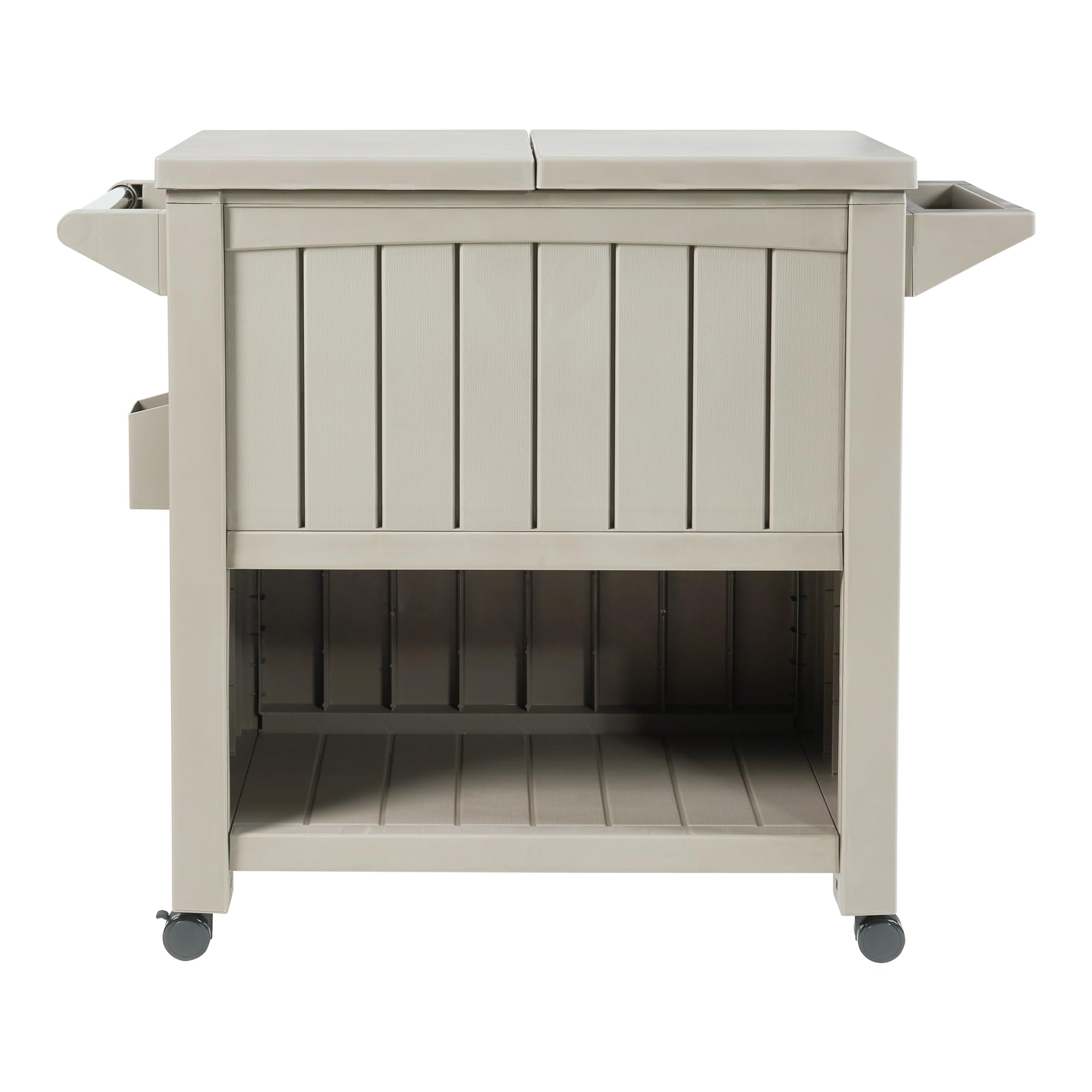 casa.pro Carrito Nevera Arsita para Bebidas Carro de Servicio Multiusos con Bolsa de Nevera Carro Auxiliar para Jardín Balcón Barbacoa PVC Plástico 102 x 47 x 87 cm - Beige