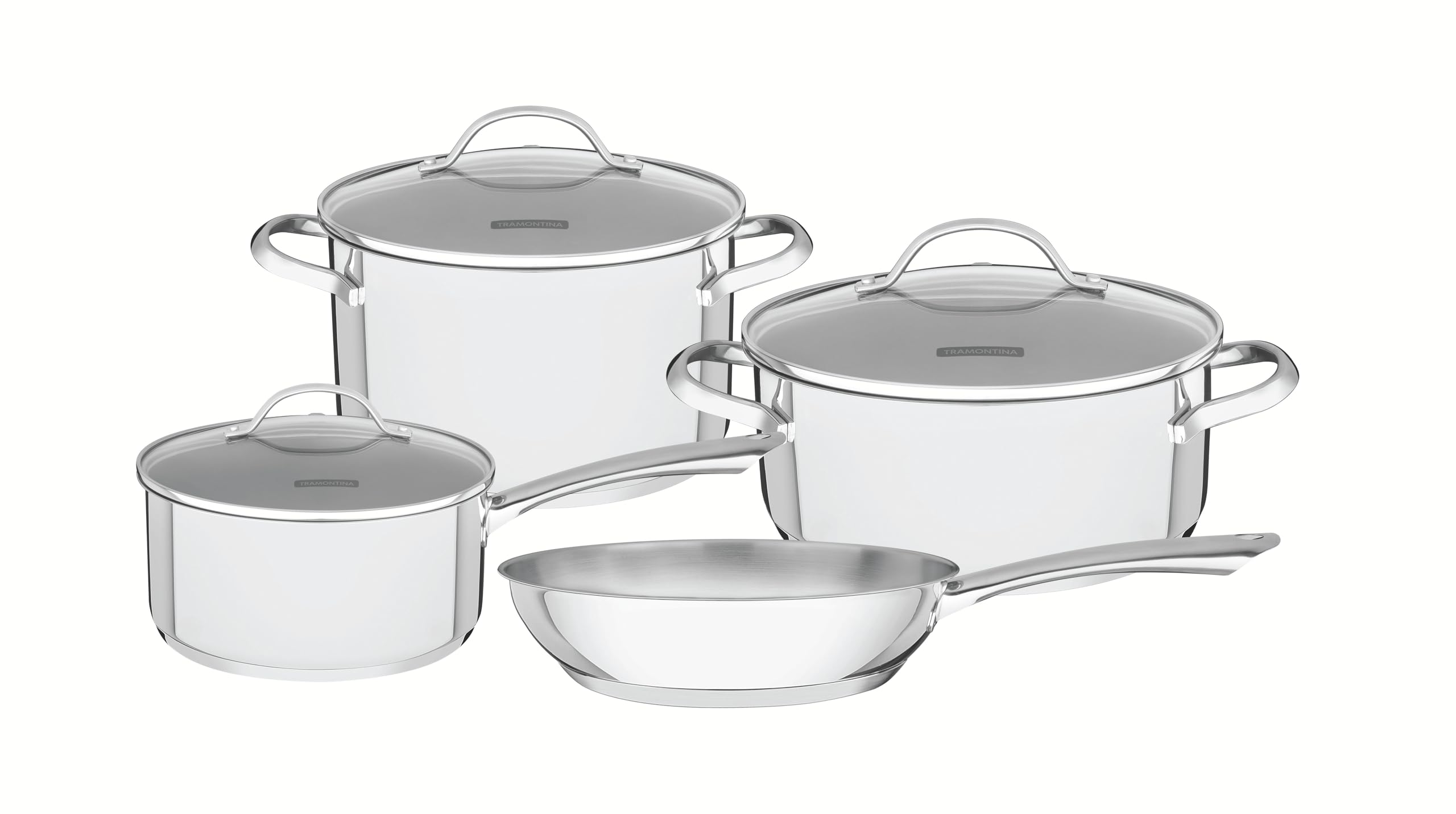 Tramontina Una 7 Pieces Stainless Steel Cookware Set with Tri-ply Bottom