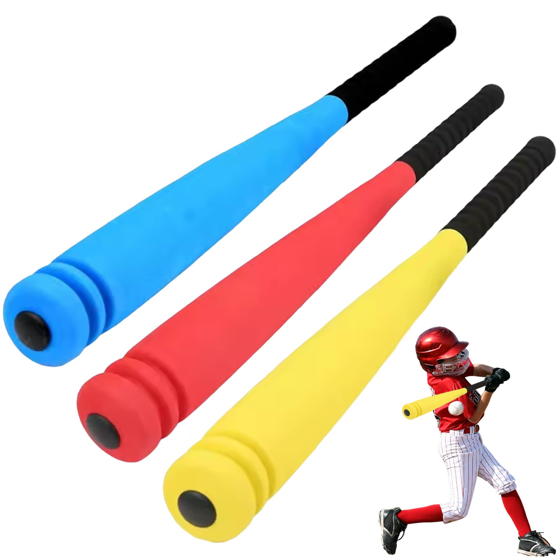Bate de béisbol de Espuma - 3PCS Bate de béisbol de Espuma EVA de 21 Pulgadas con Pelota, Favor para Jugar al Aire Libre